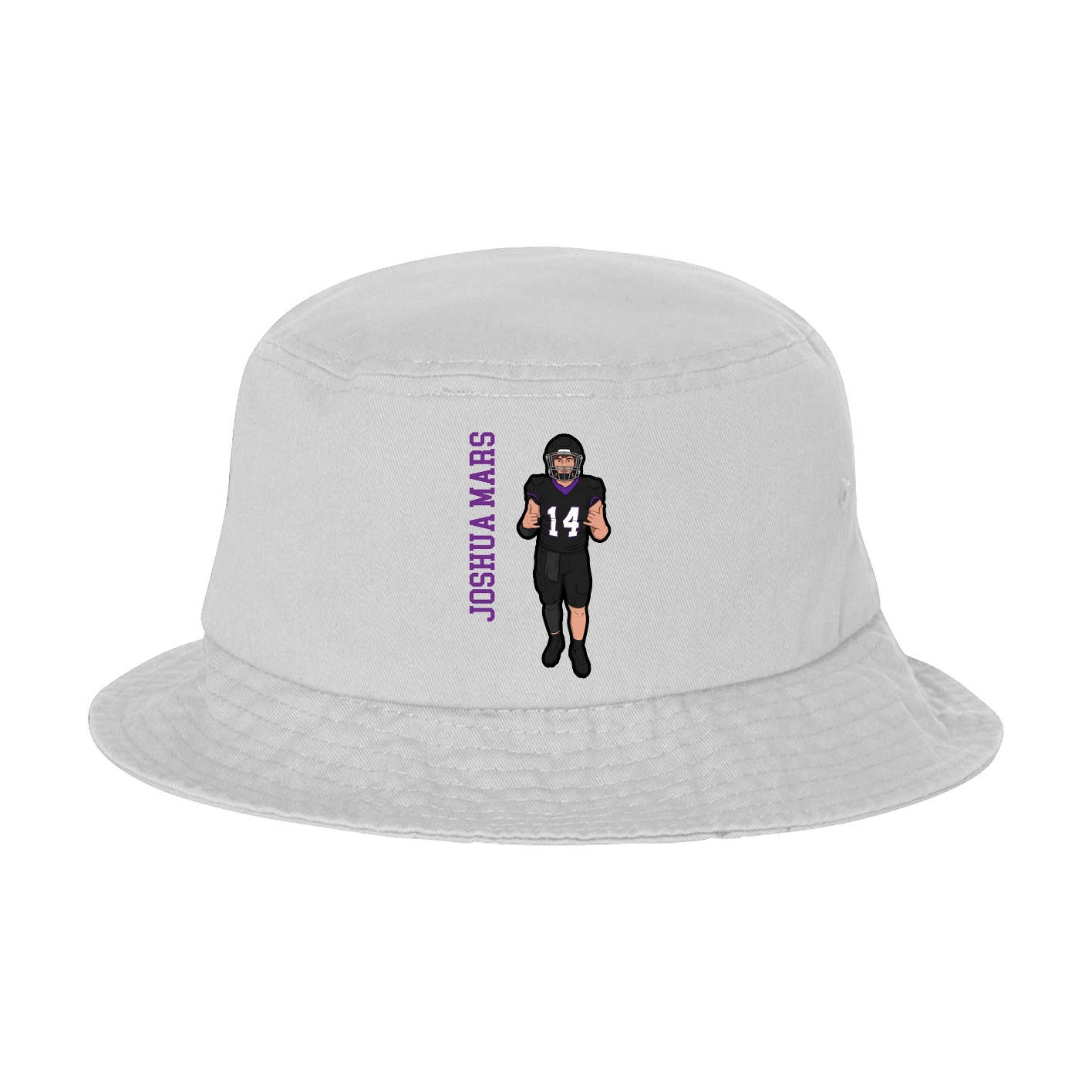 Bucket Cap — Name Vertical in White
