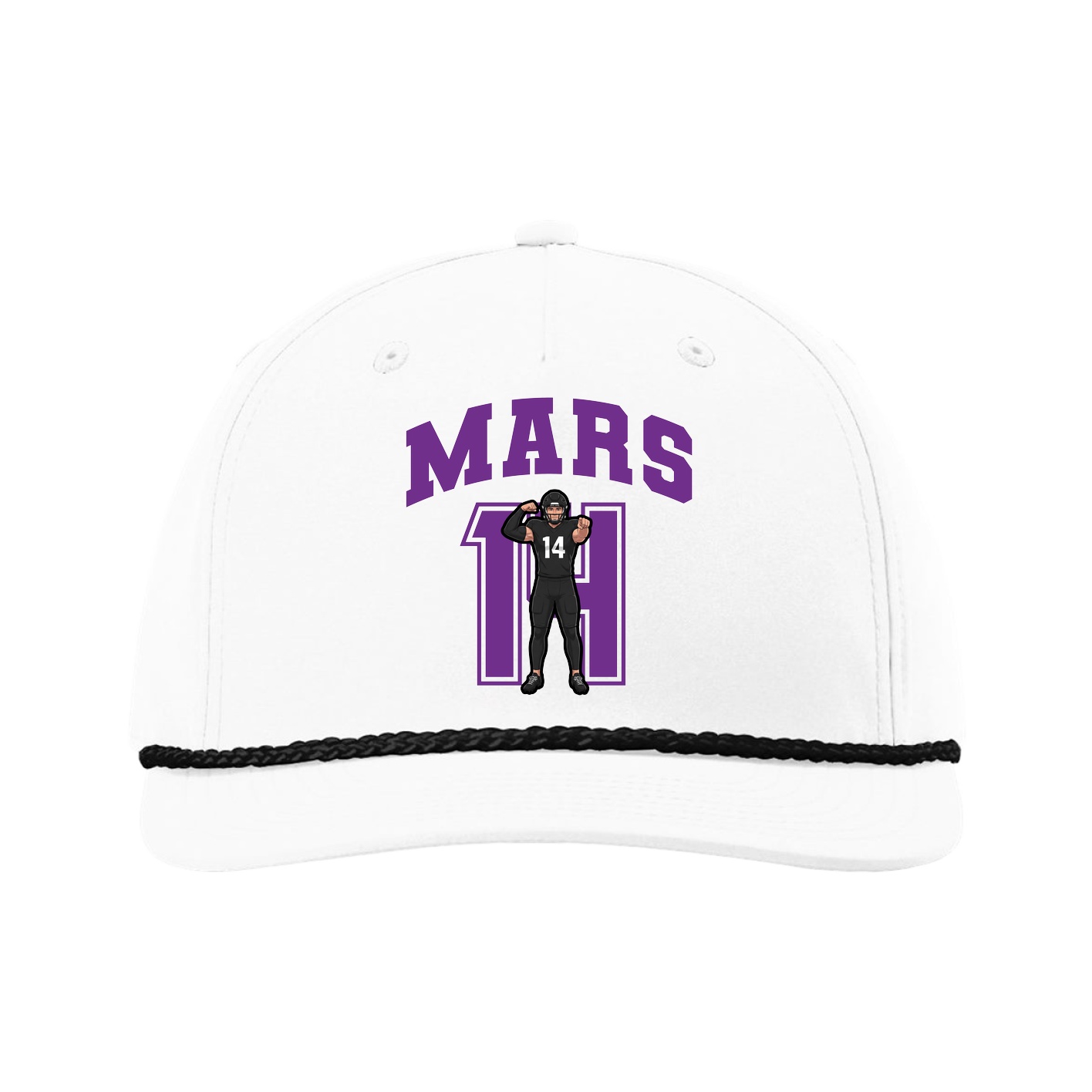 Five-Panel Classic Rope Cap — Number in White