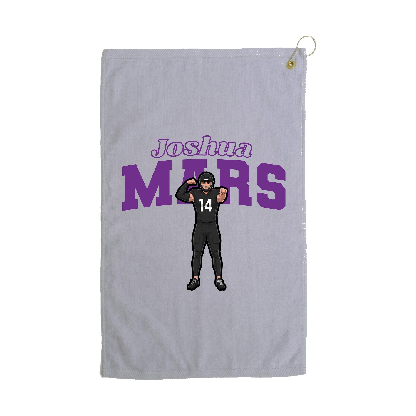 Golf Towel — Name Arch in Grey