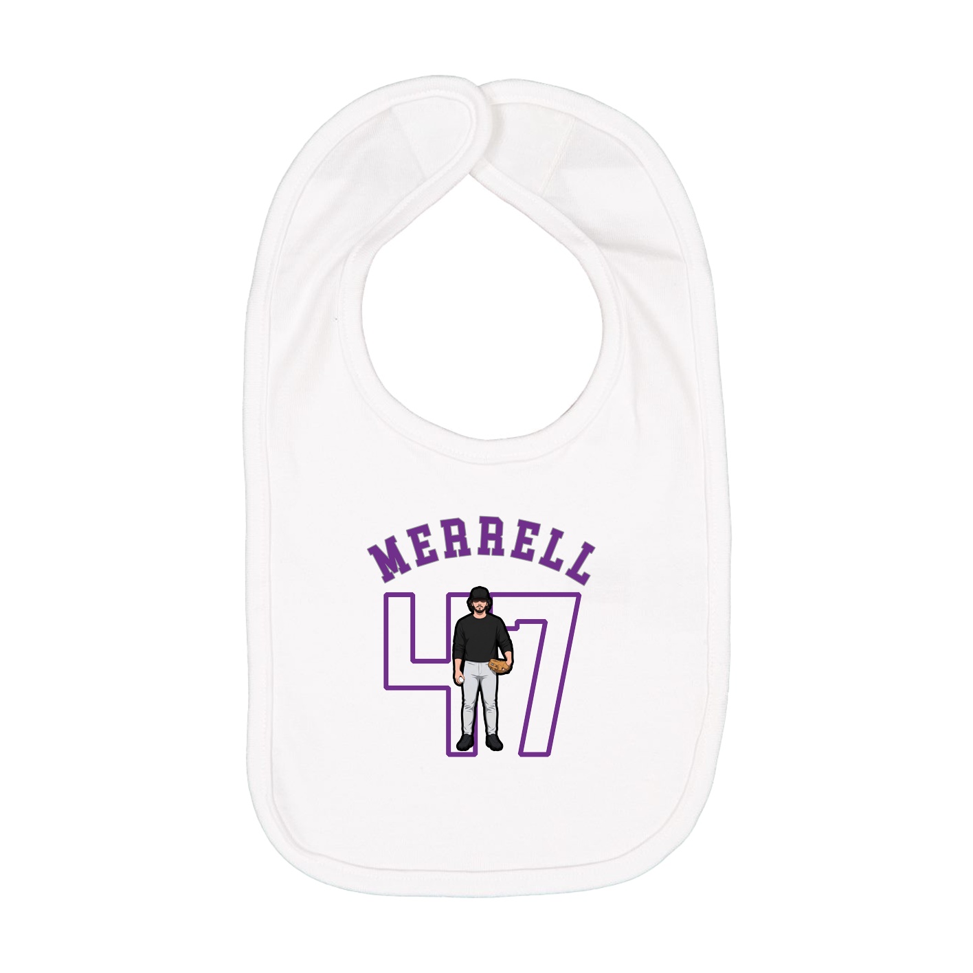 Infant Bib — Shirsey Arch in White