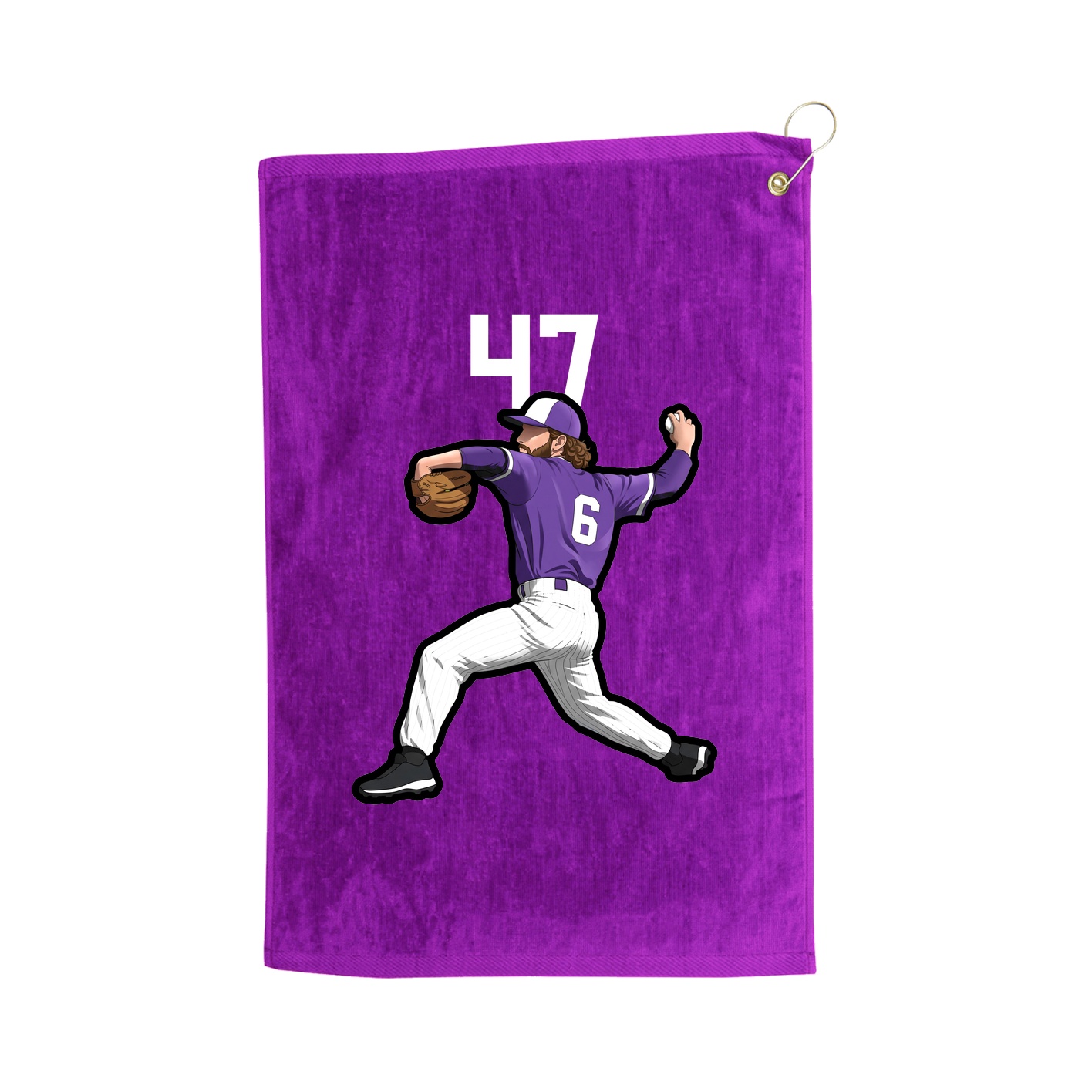 Golf Towel — Number Top in Purple