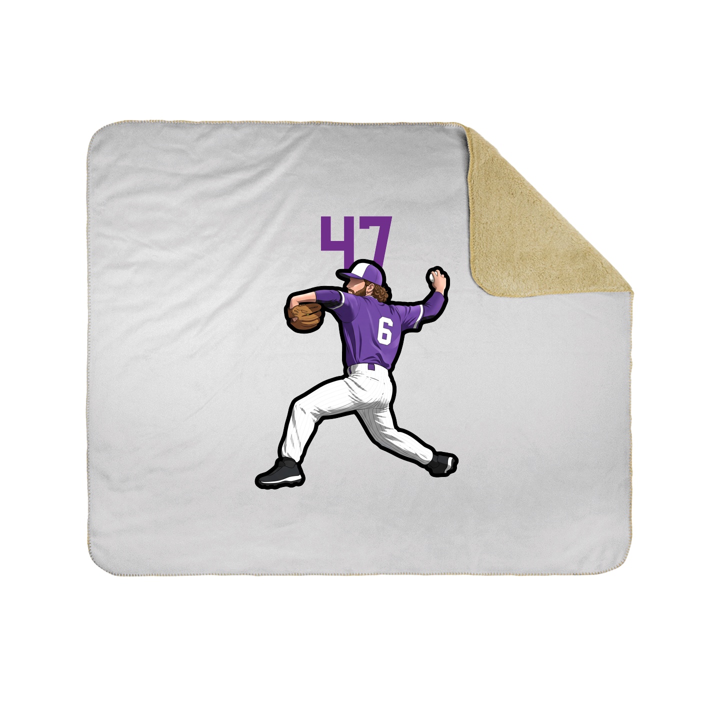 Throw Blanket — Number Top in White