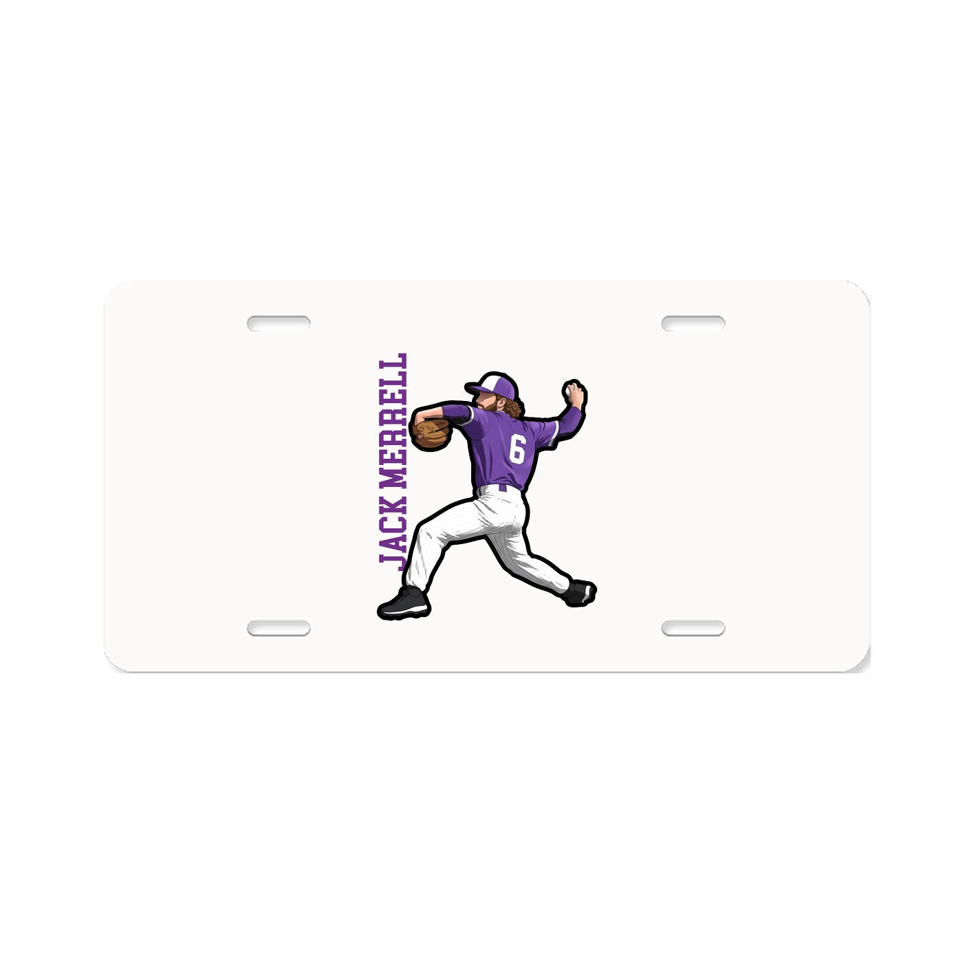 License Plate — Name Vertical in Classic