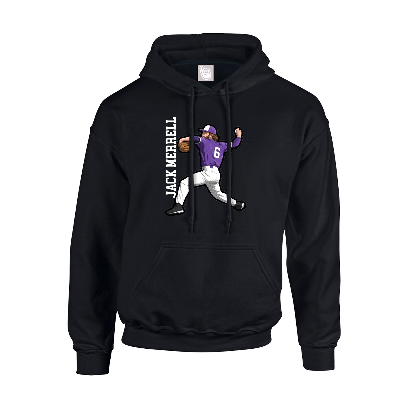 Hoodie — Name Vertical in Black