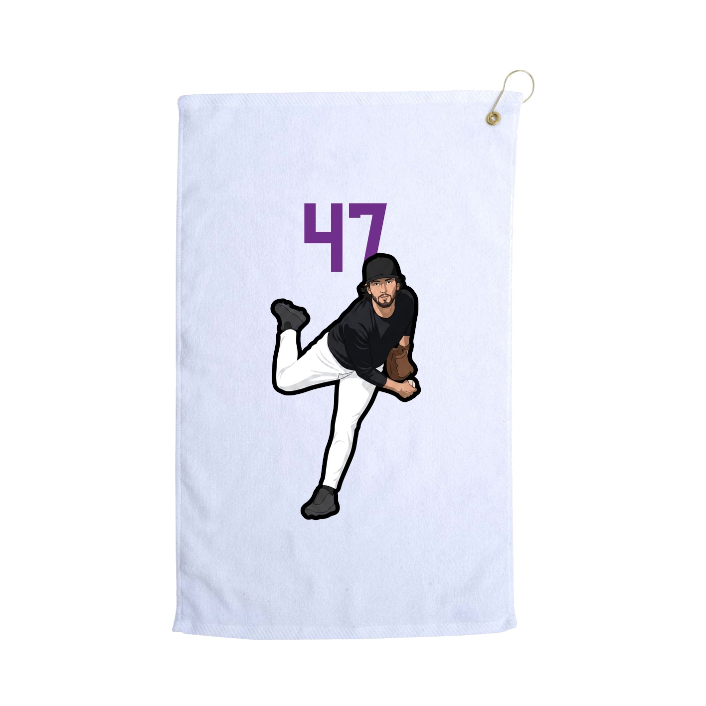 Golf Towel — Number Top in White