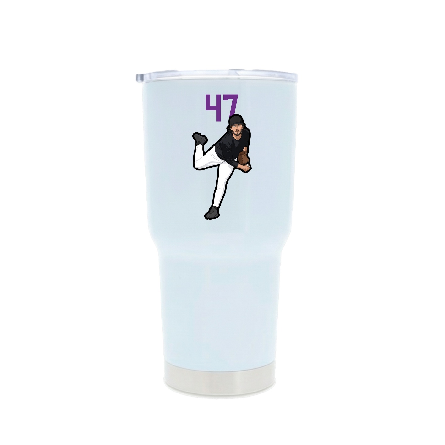 30oz Stainless Steel Tumbler — Number Top in White