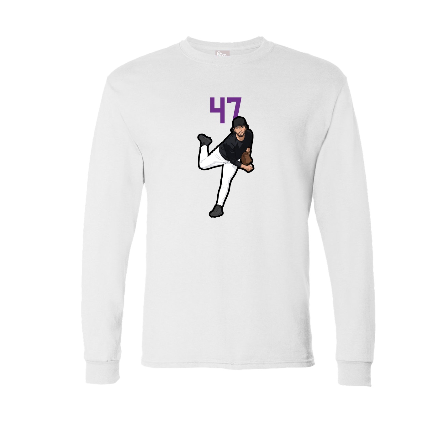 Long Sleeve Tee — Number Top in White