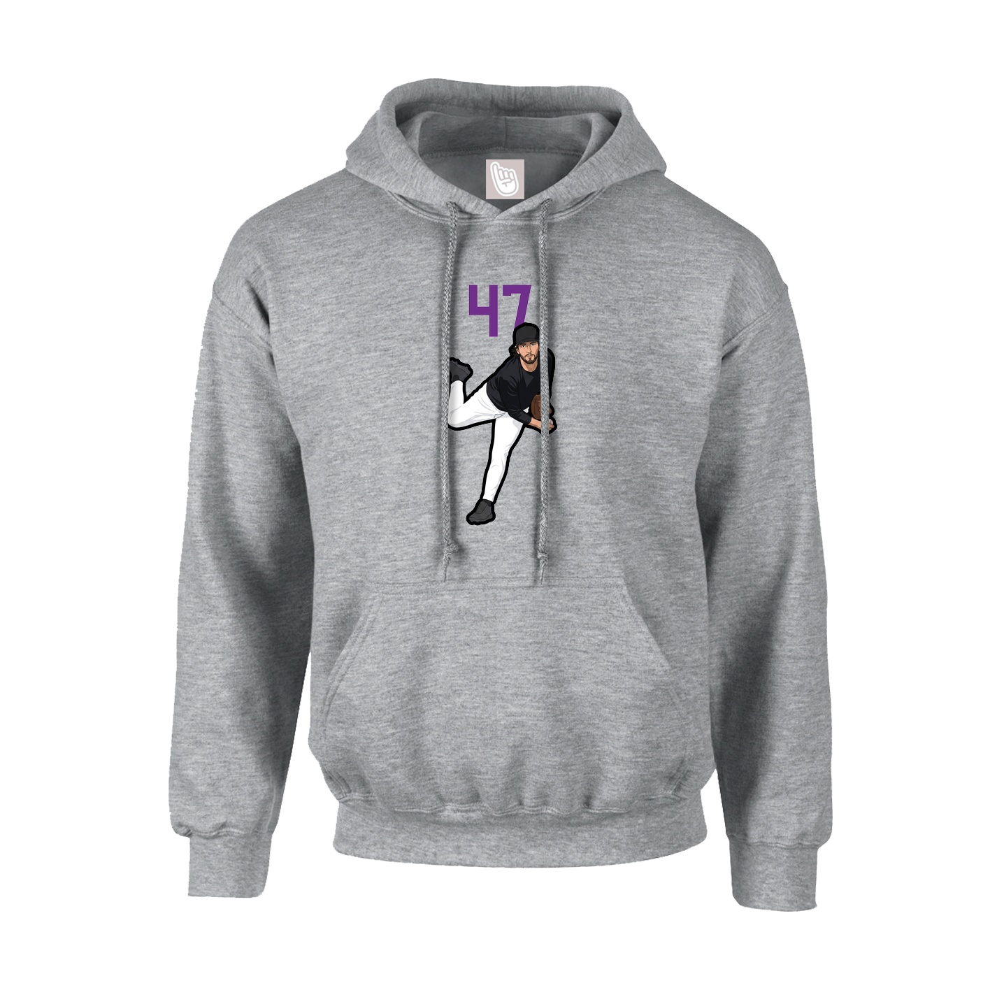 Hoodie — Number Top in Grey