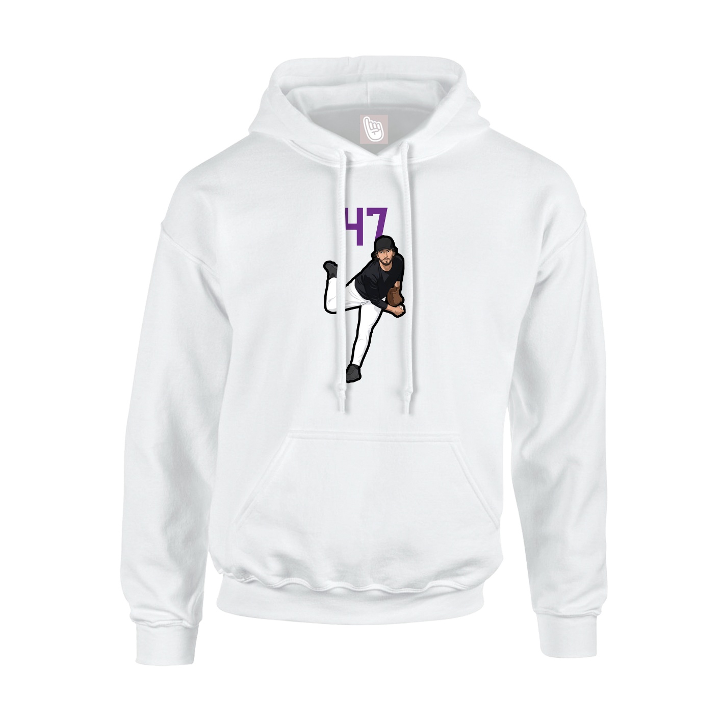 Youth Hoodie — Number Top in White