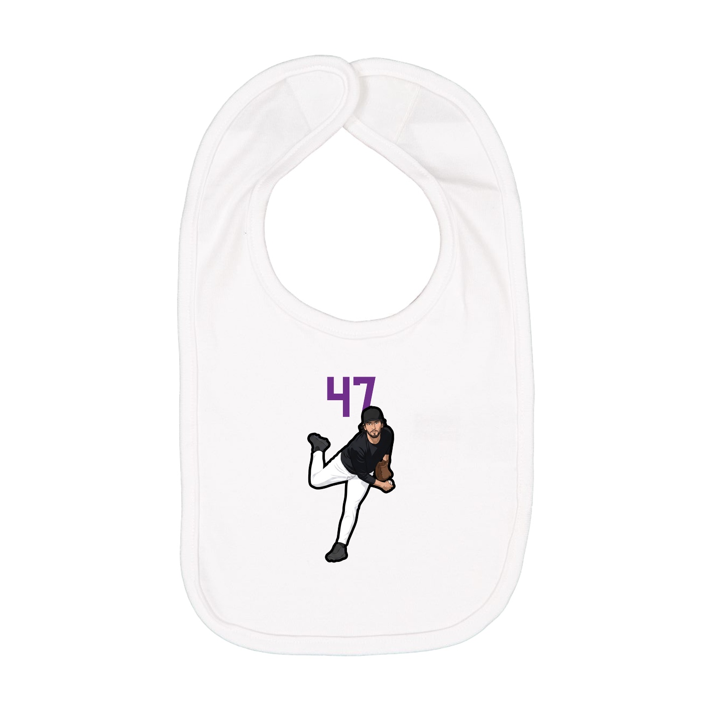 Infant Bib — Number Top in White