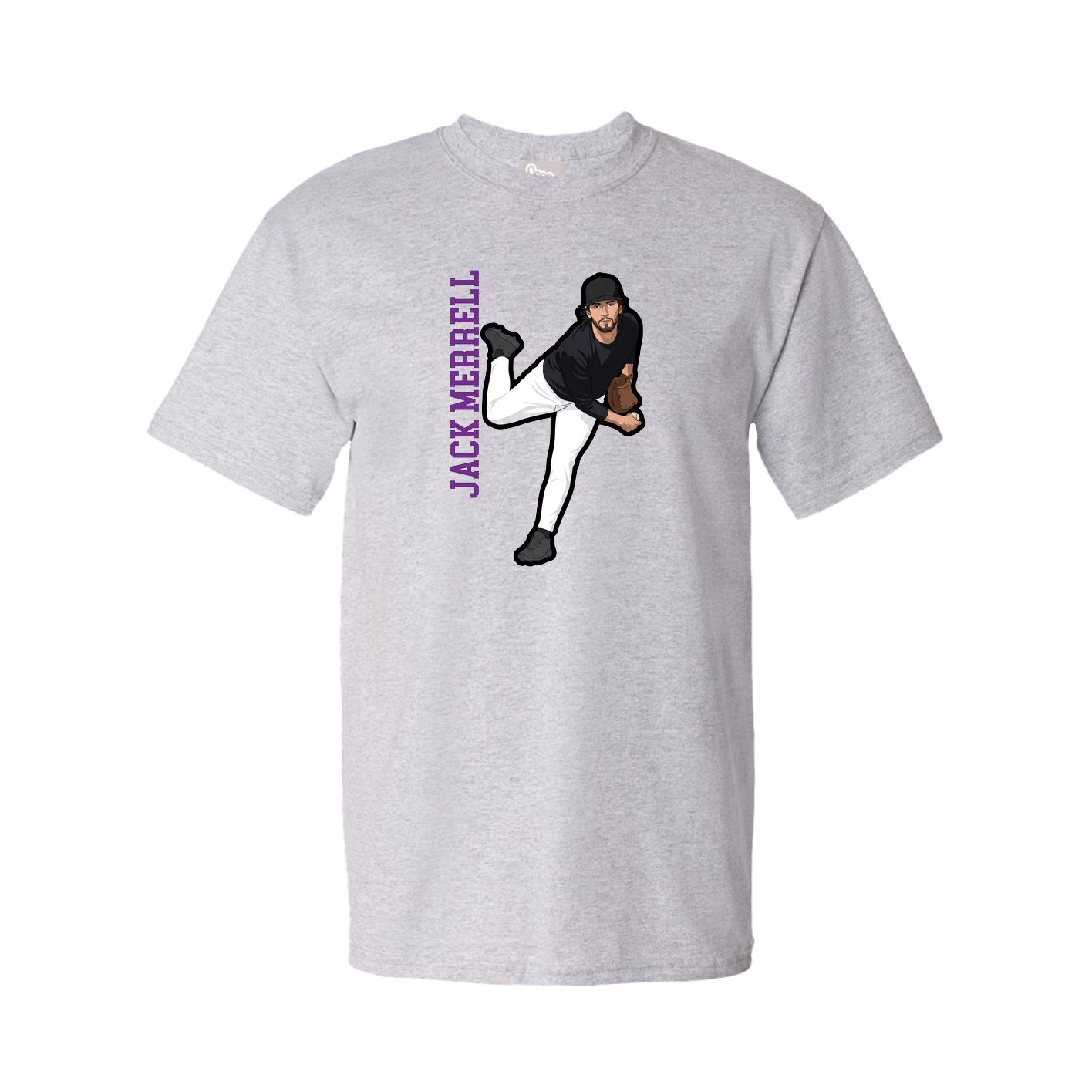 Tee — Name Vertical in Grey
