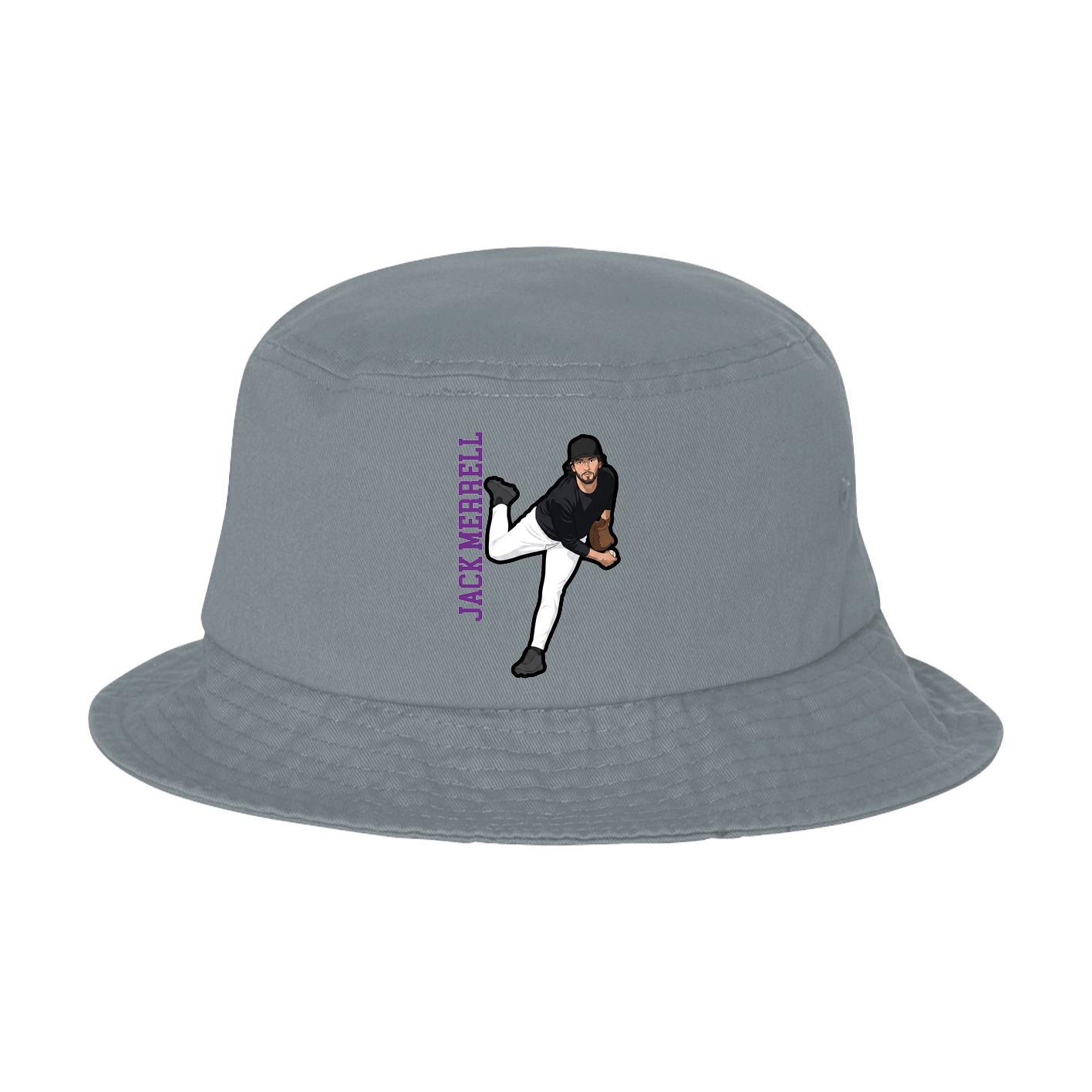 Bucket Cap — Name Vertical in Grey