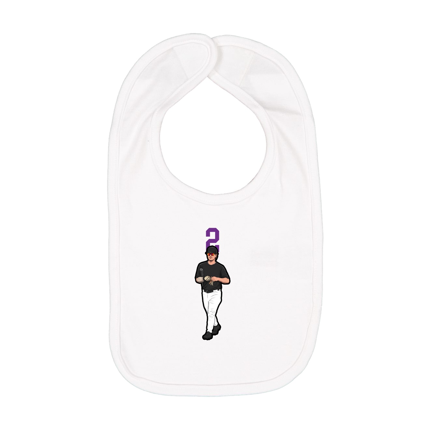 Infant Bib — Number Top in White