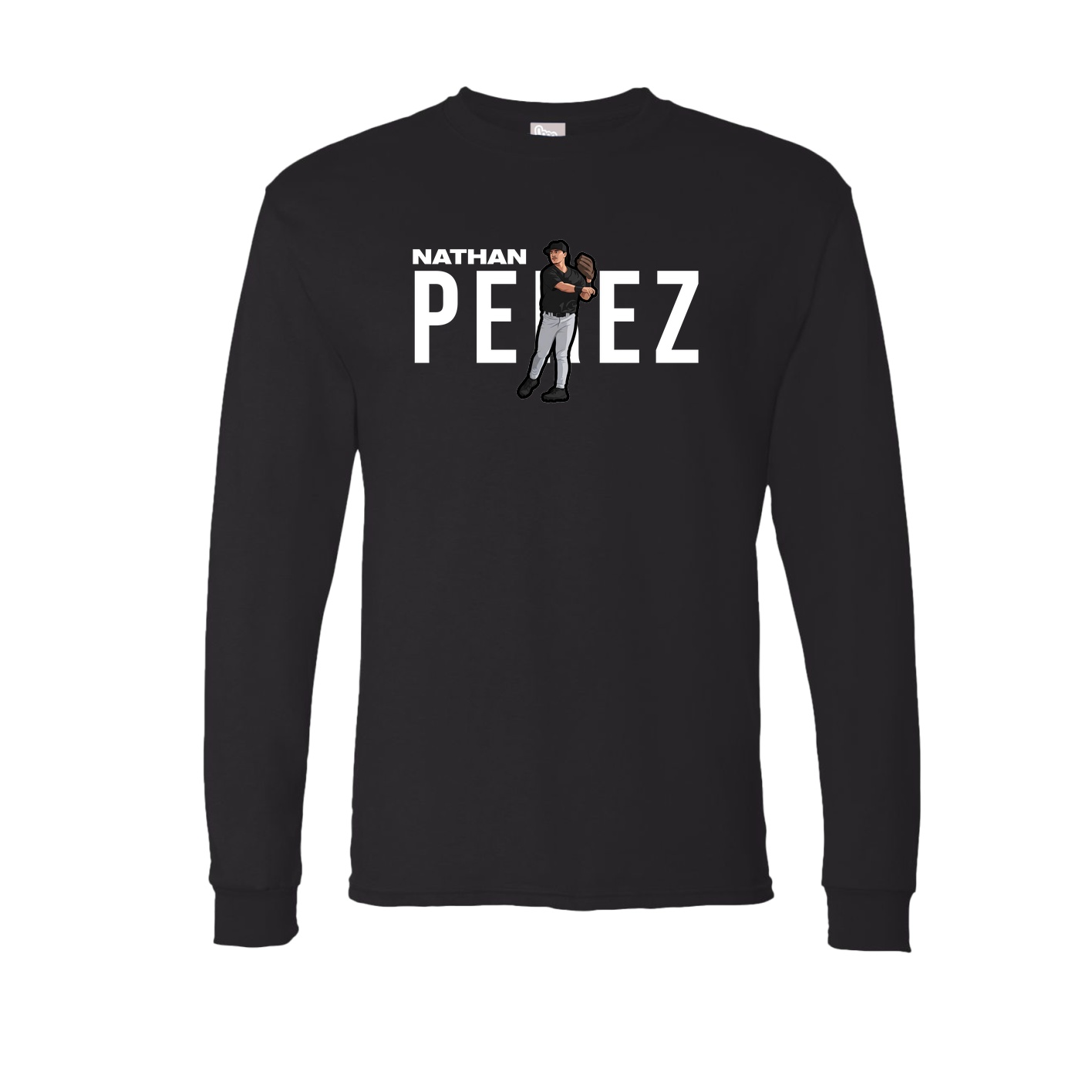 Long Sleeve Tee — Player Name in Black
