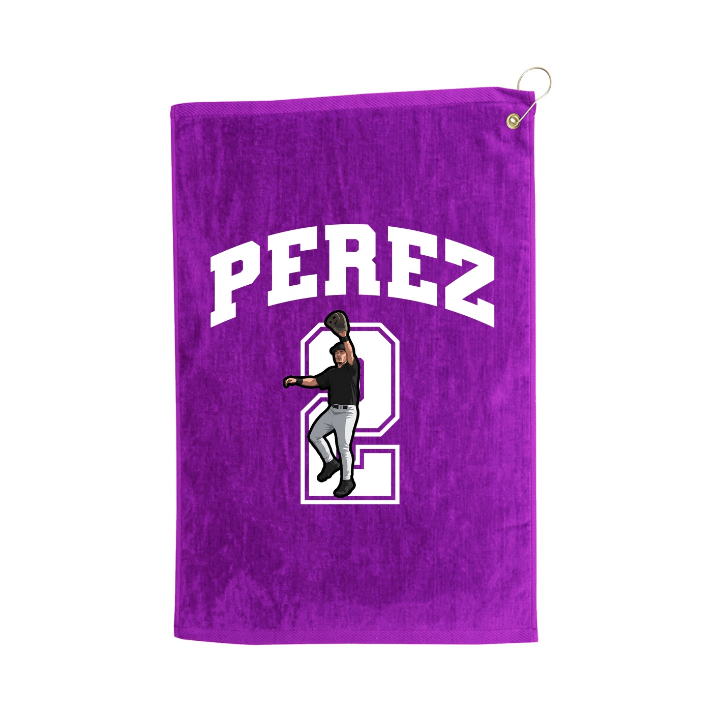 Golf Towel — Number in Purple