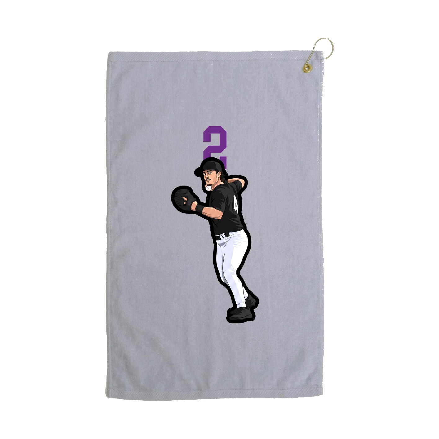 Golf Towel — Number Top in Grey
