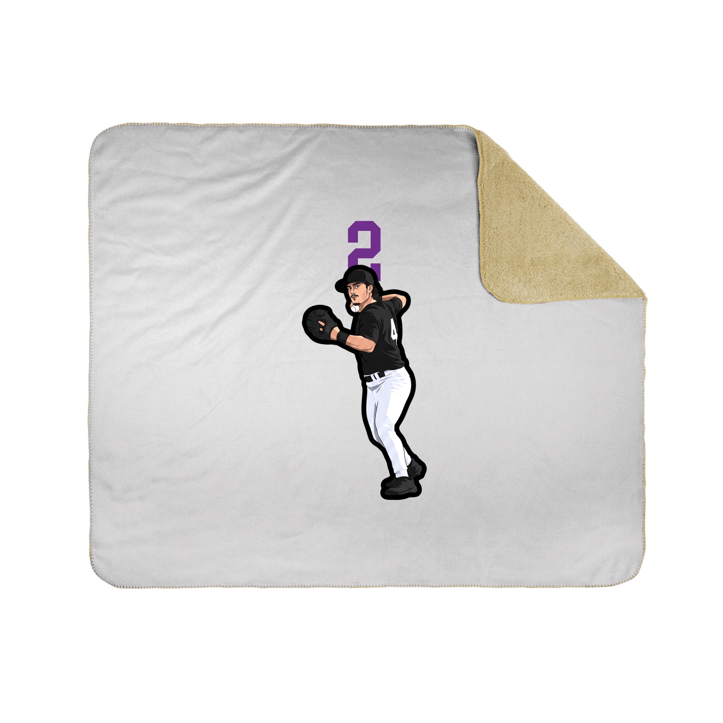 Throw Blanket — Number Top in White