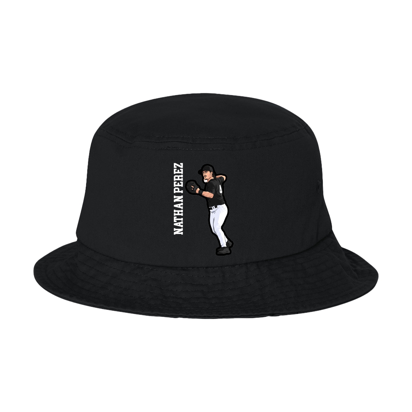 Bucket Cap — Name Vertical in Black