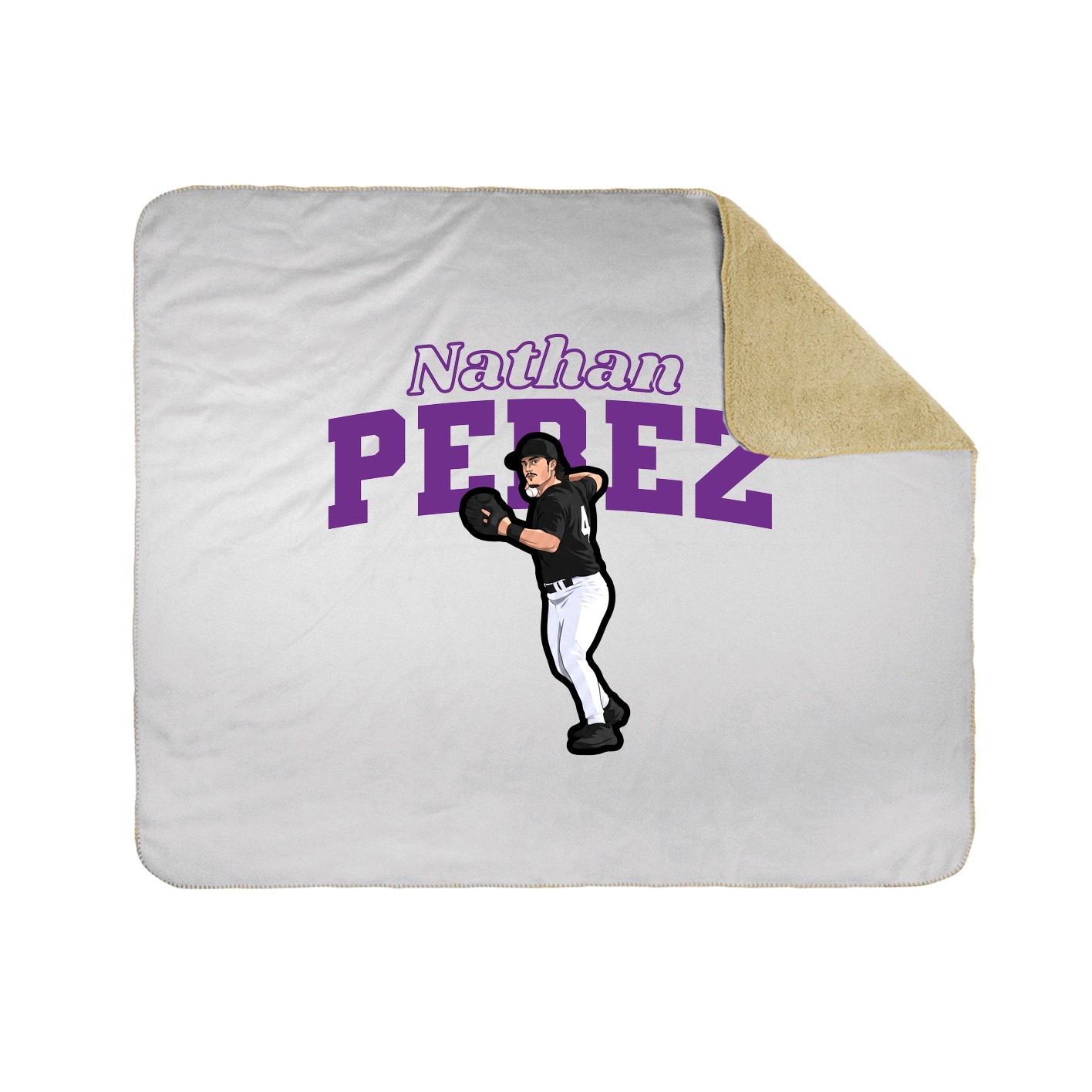 Throw Blanket — Name Arch in White