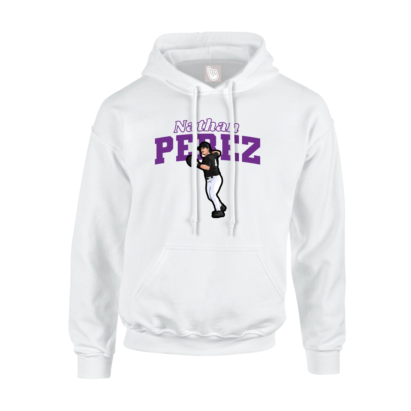Hoodie — Name Arch in White
