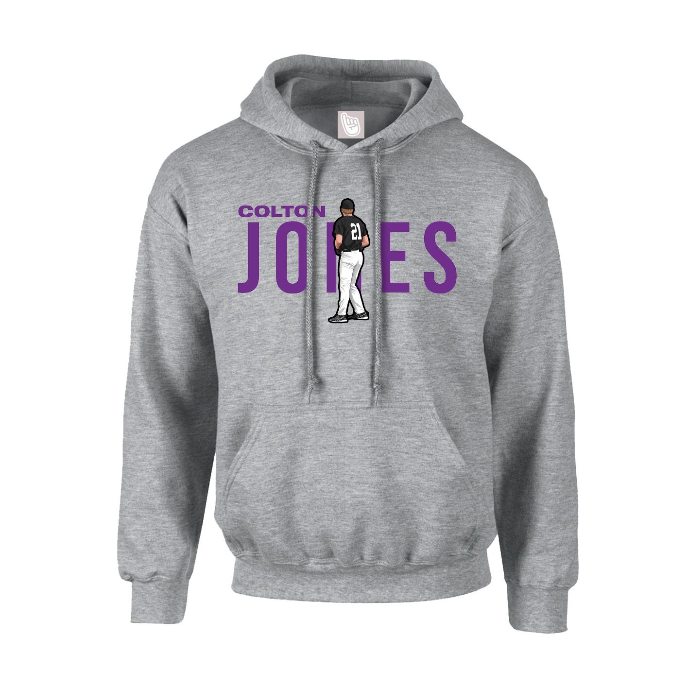 Hoodie — Player Name in Grey
