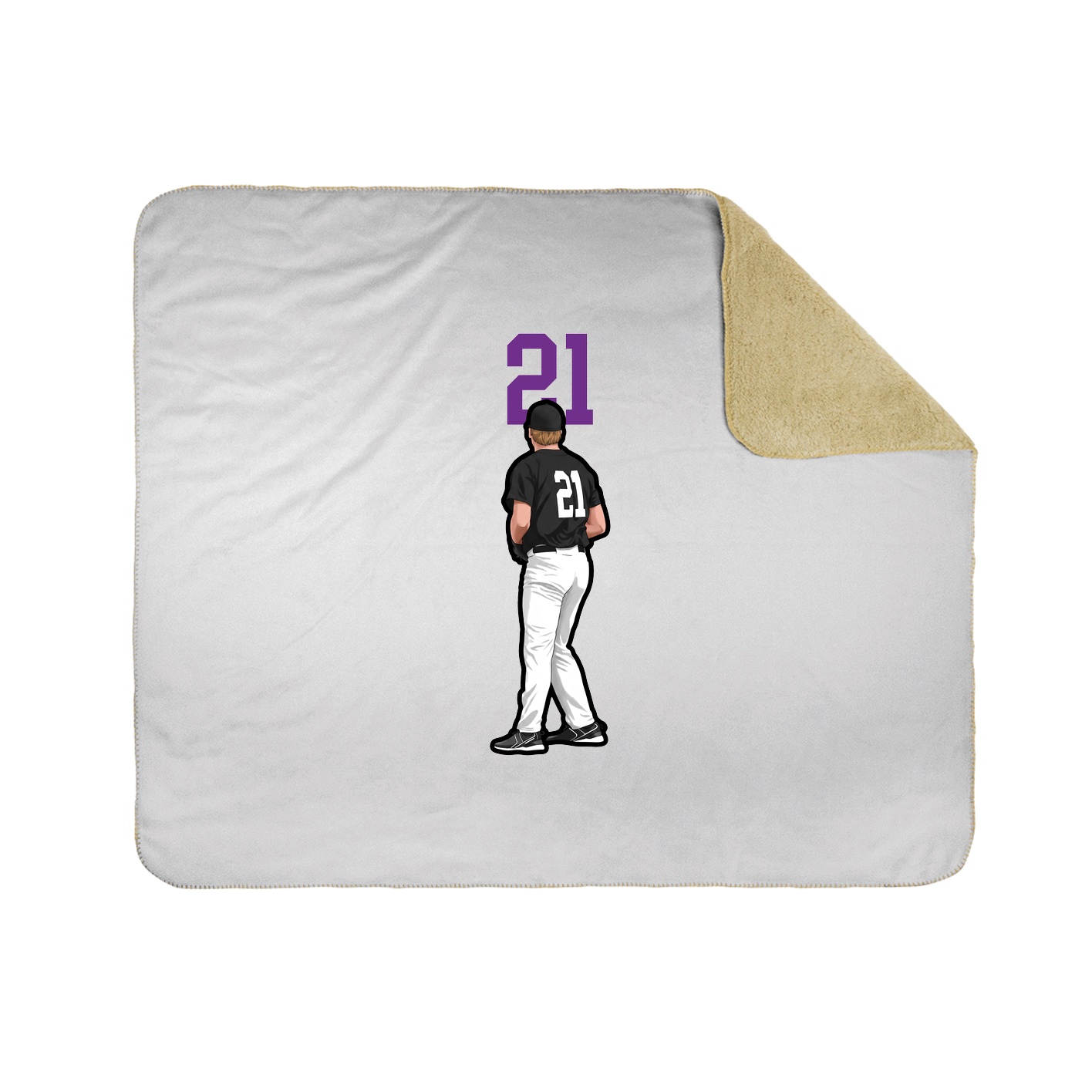 Throw Blanket — Number Top in White