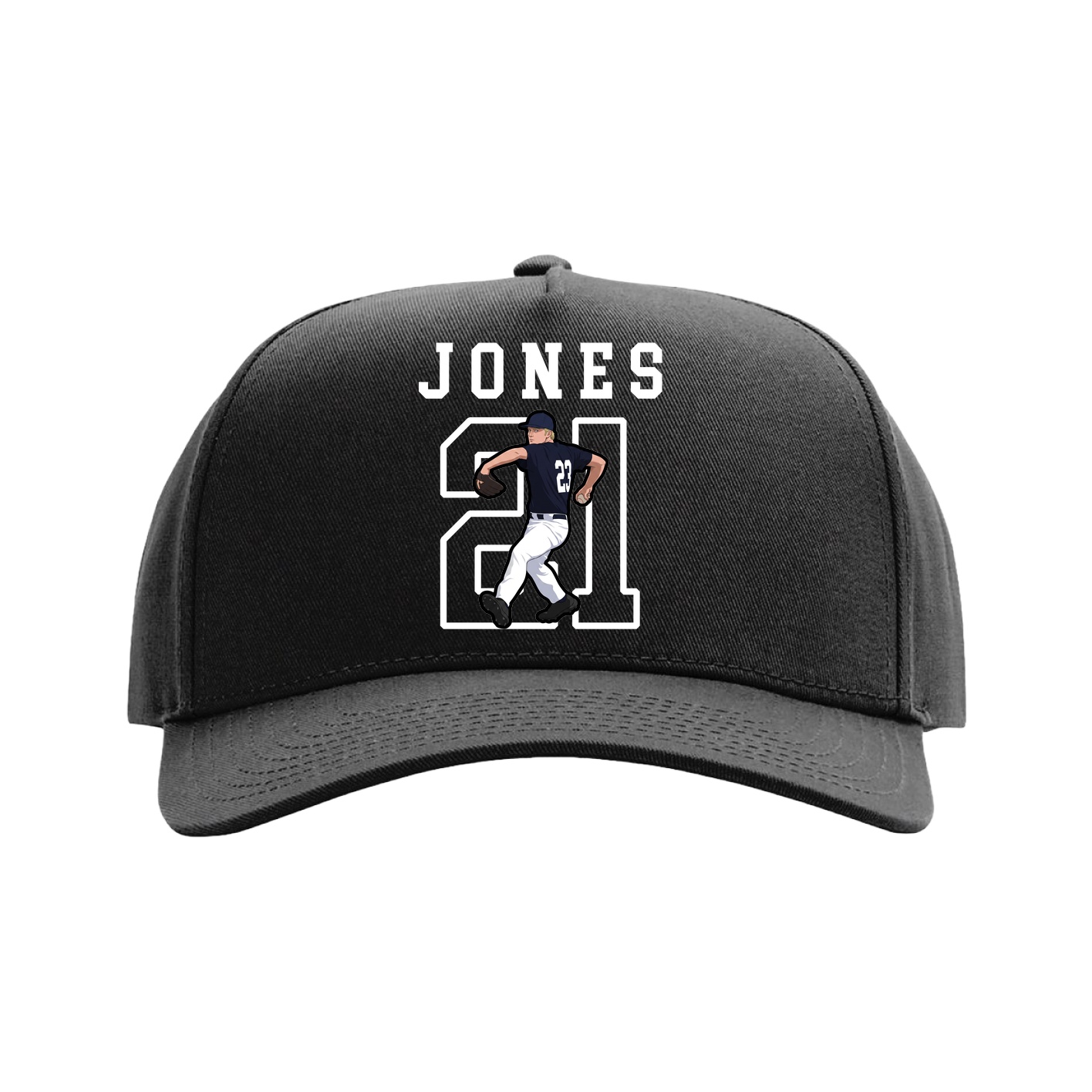 Full Fabric Five-Panel Champ Cap — Shirsey in Black