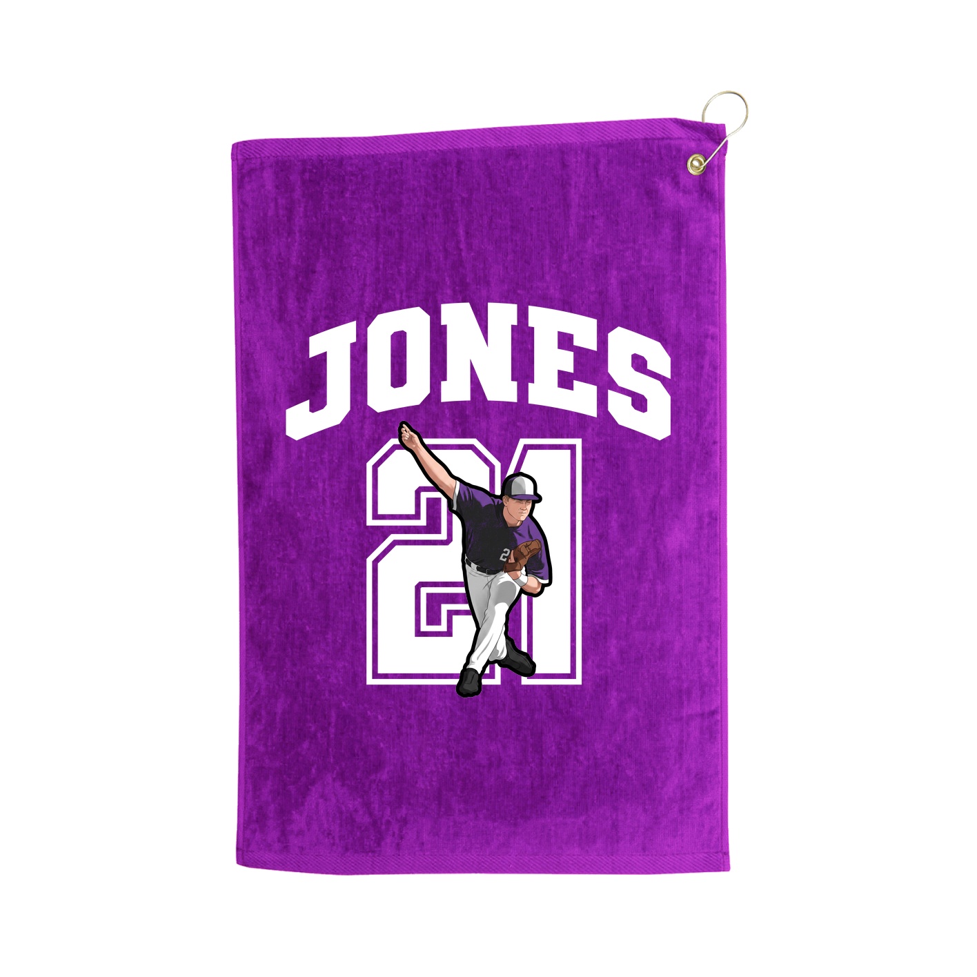 Golf Towel — Number in Purple