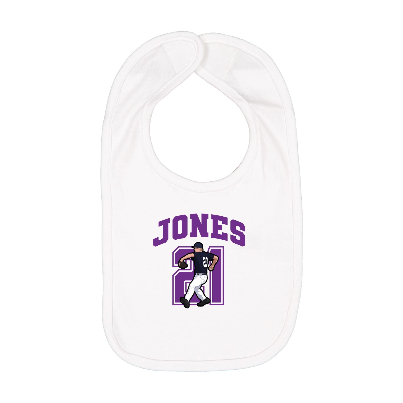 Infant Bib — Number in White