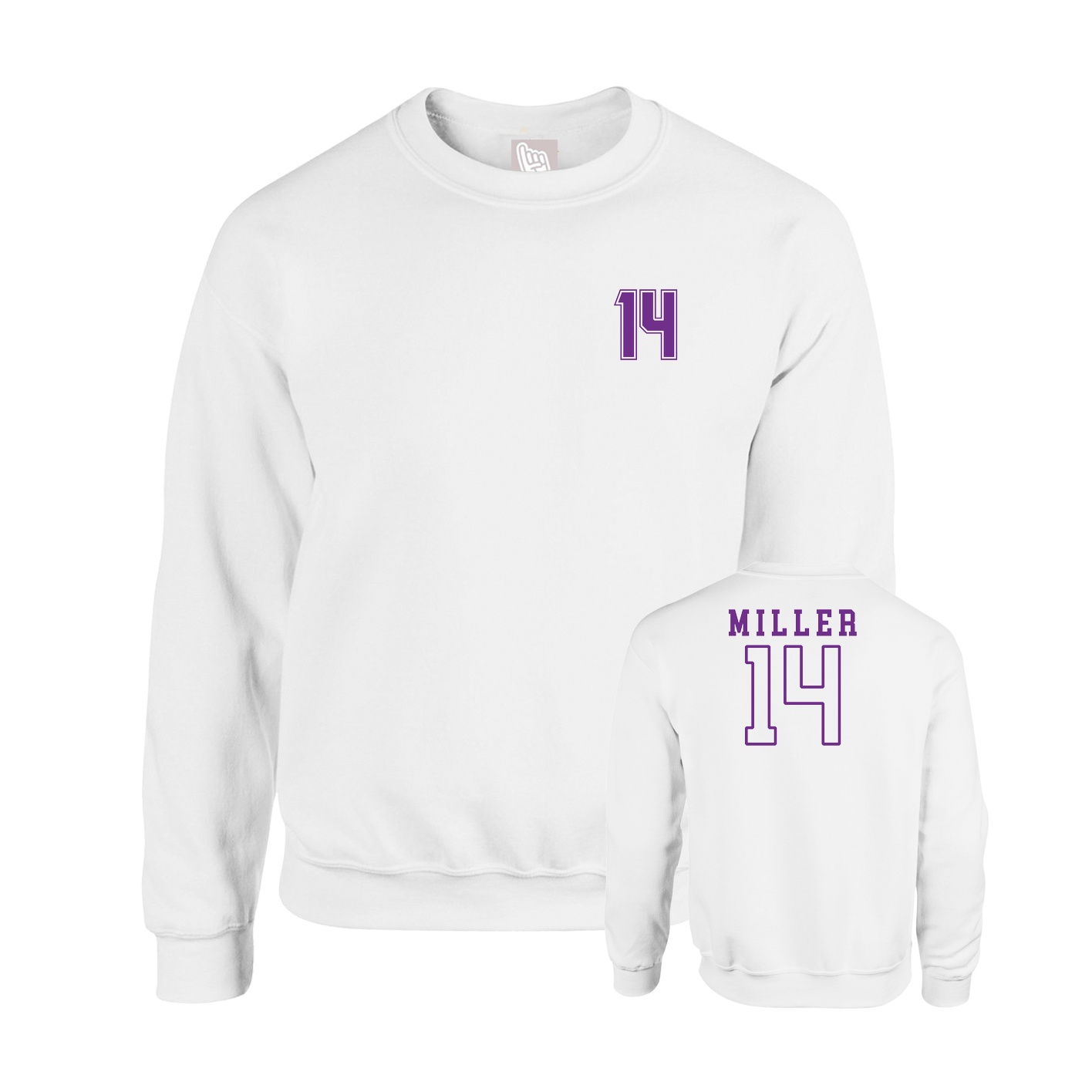 Fleece Crew — Chest Back in White