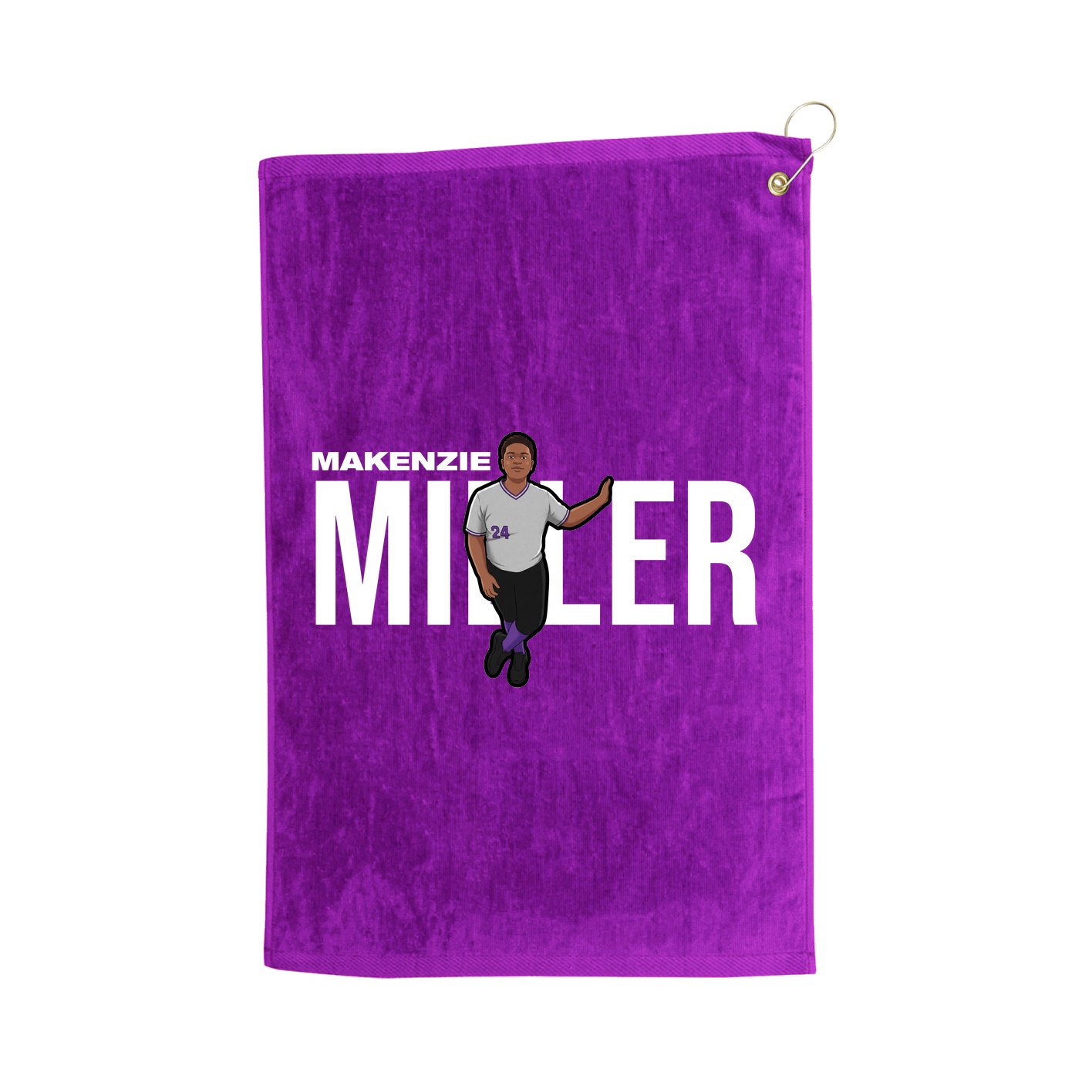 Golf Towel — Player Name in Purple
