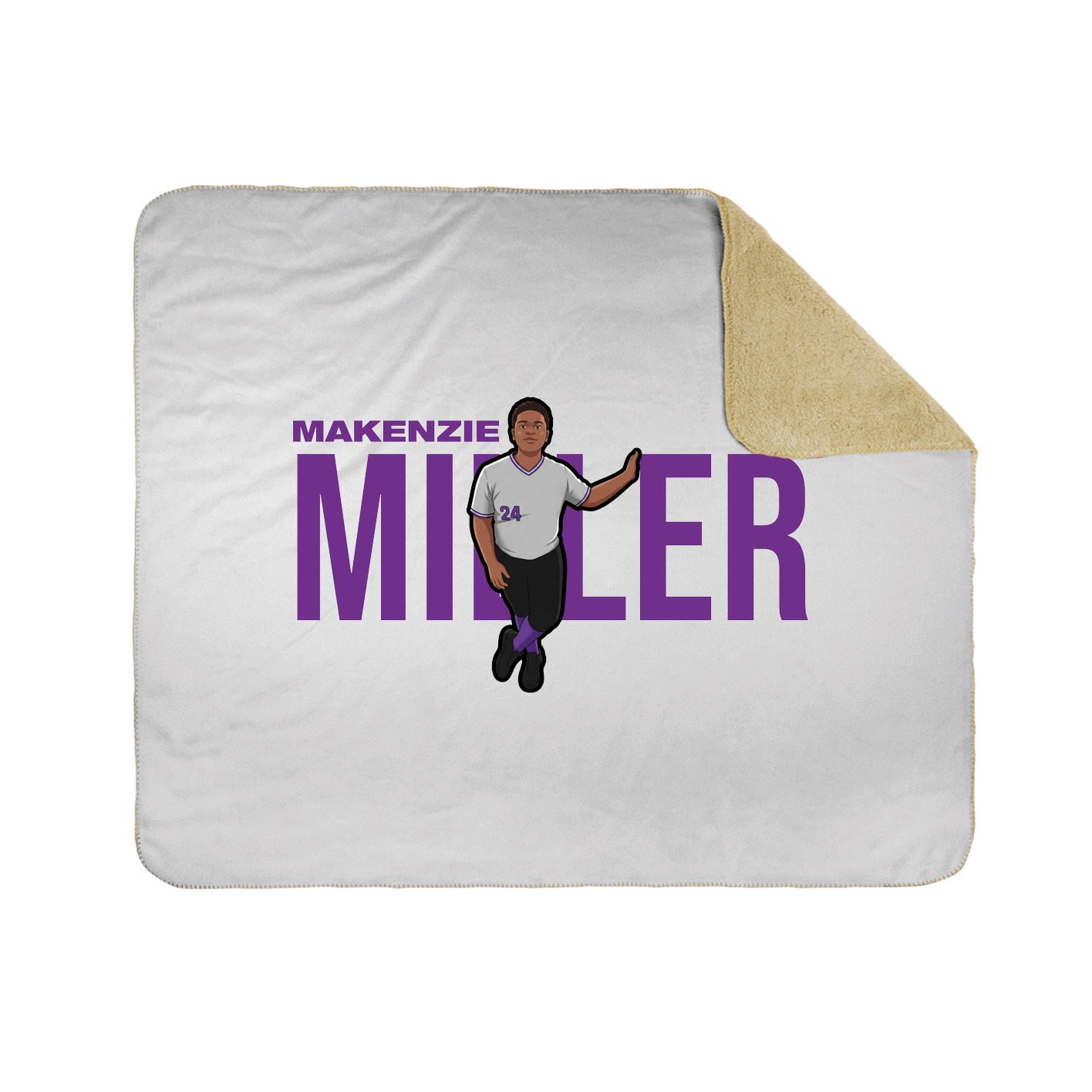 Throw Blanket — Player Name in White
