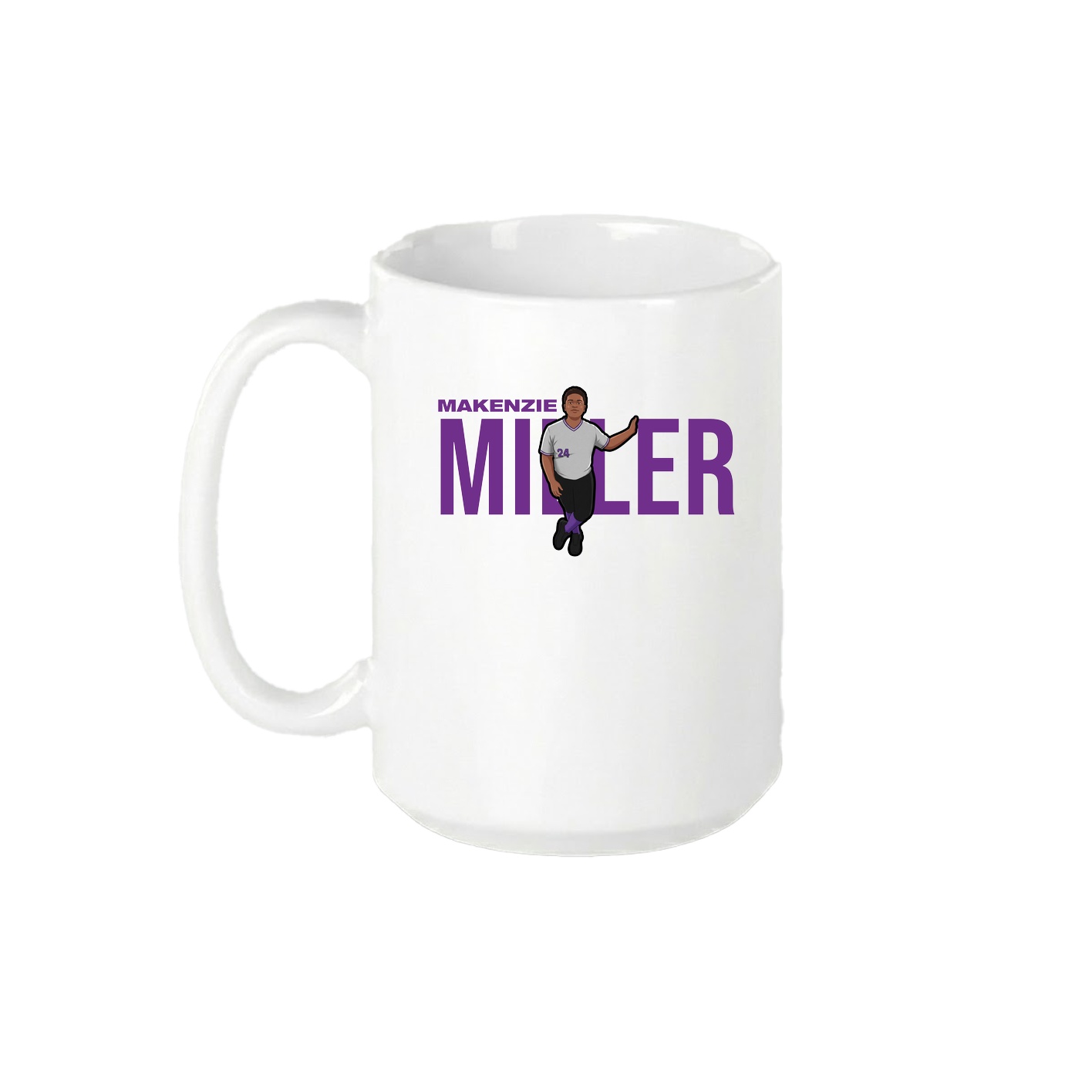 15oz Coffee Mug — Player Name in White