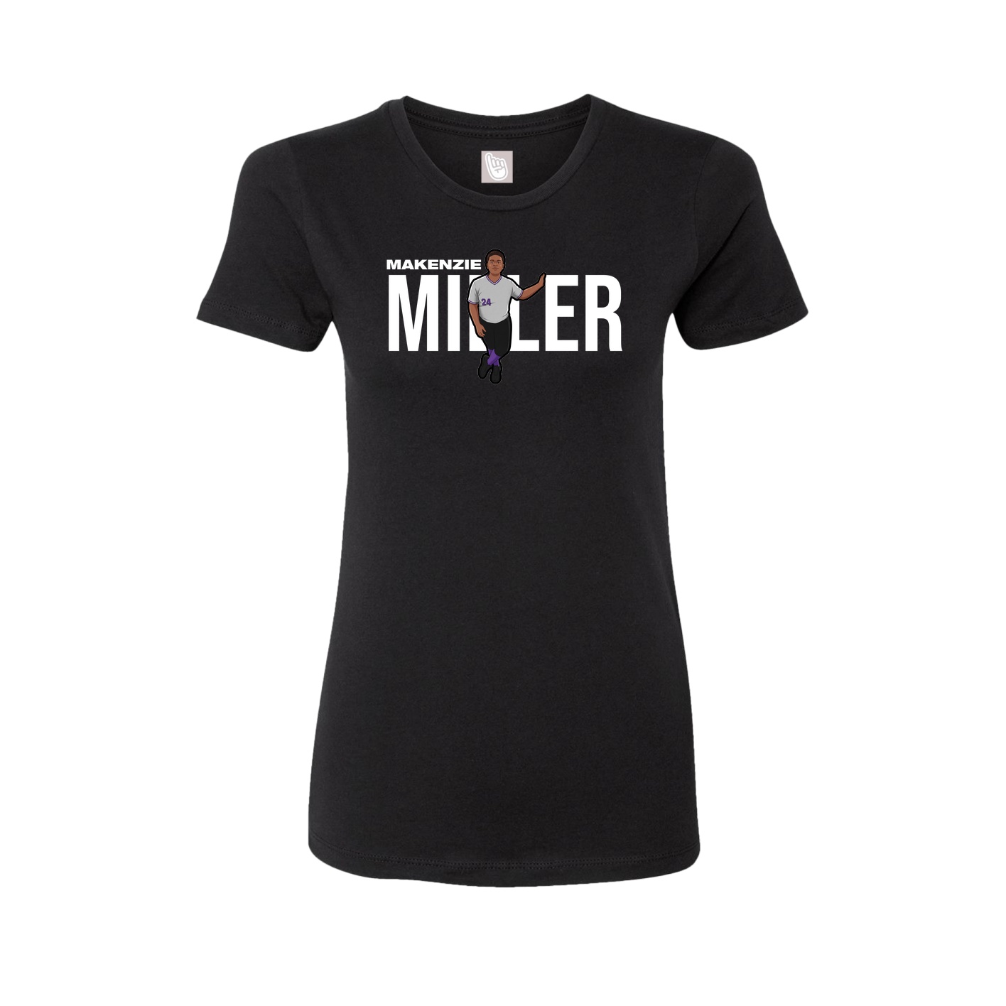 Fitted Women's Tee — Player Name in Black