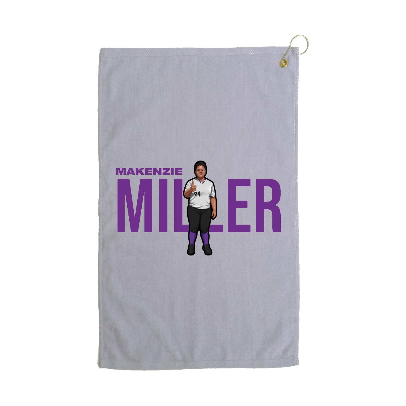 Golf Towel — Player Name in Grey