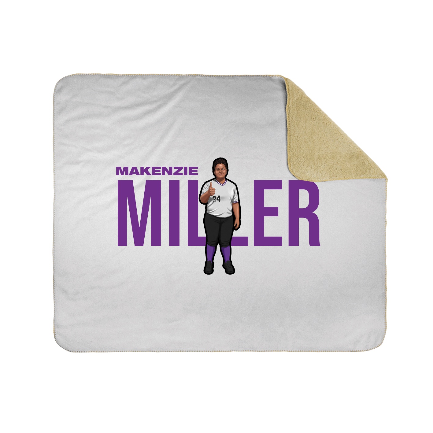 Throw Blanket — Player Name in White