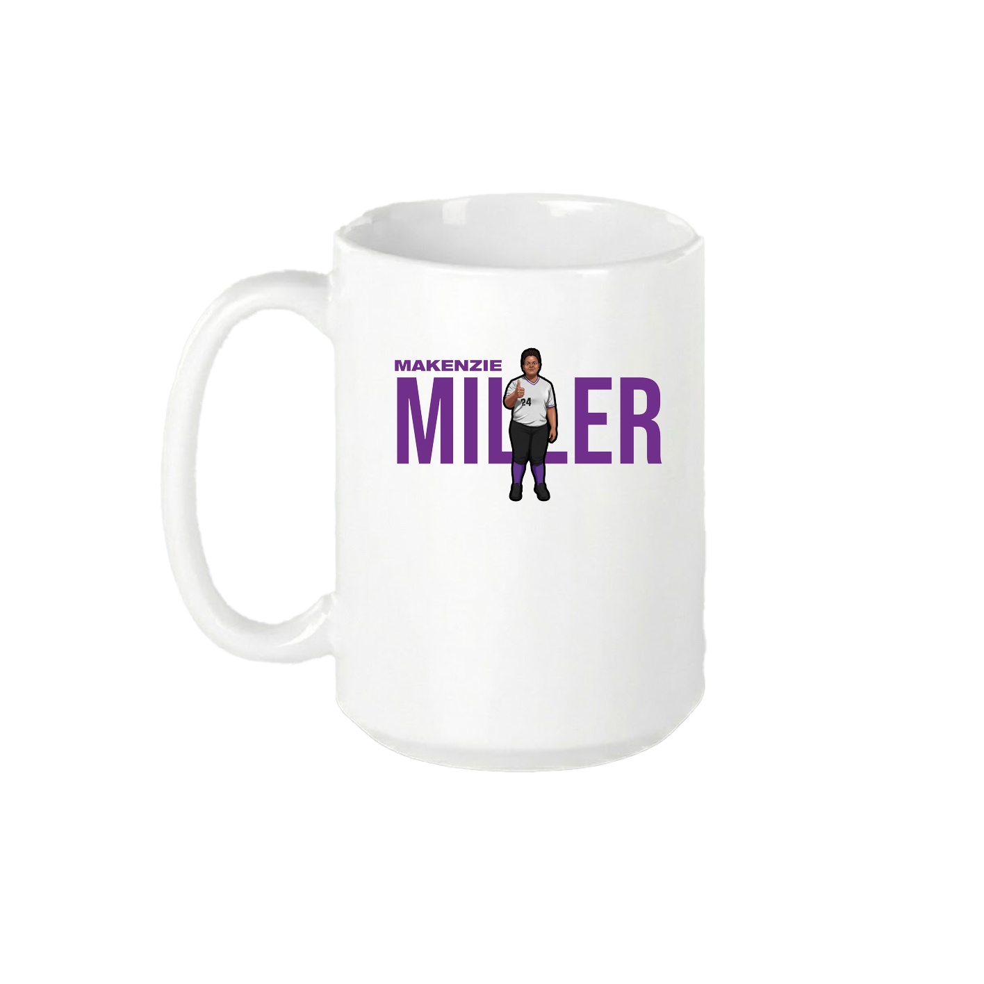 15oz Coffee Mug — Player Name in White