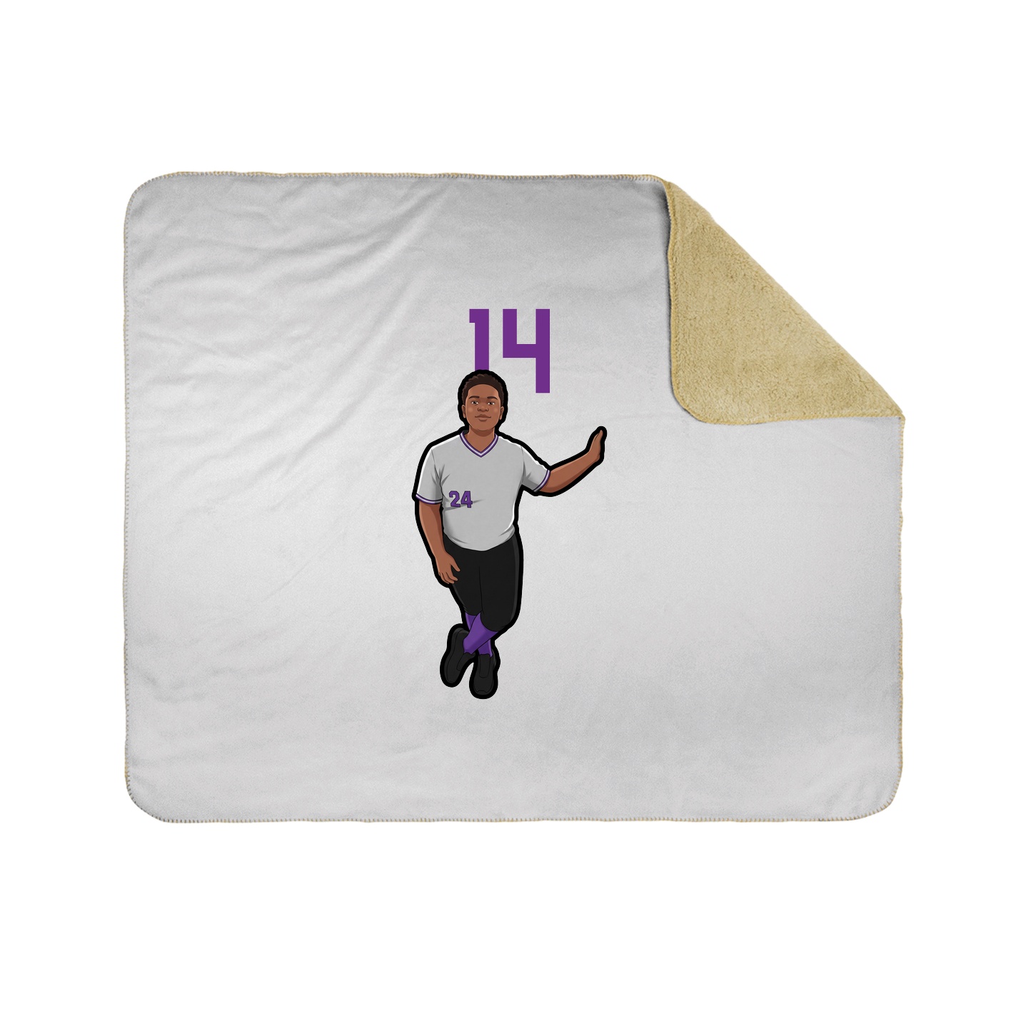 Throw Blanket — Number Top in White