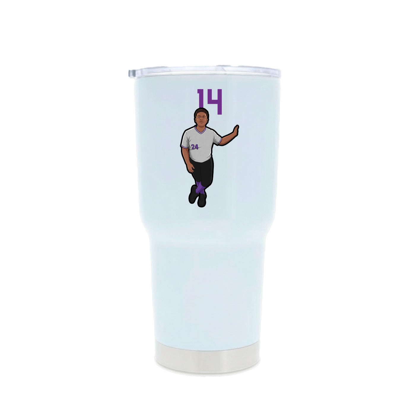 30oz Stainless Steel Tumbler — Number Top in White