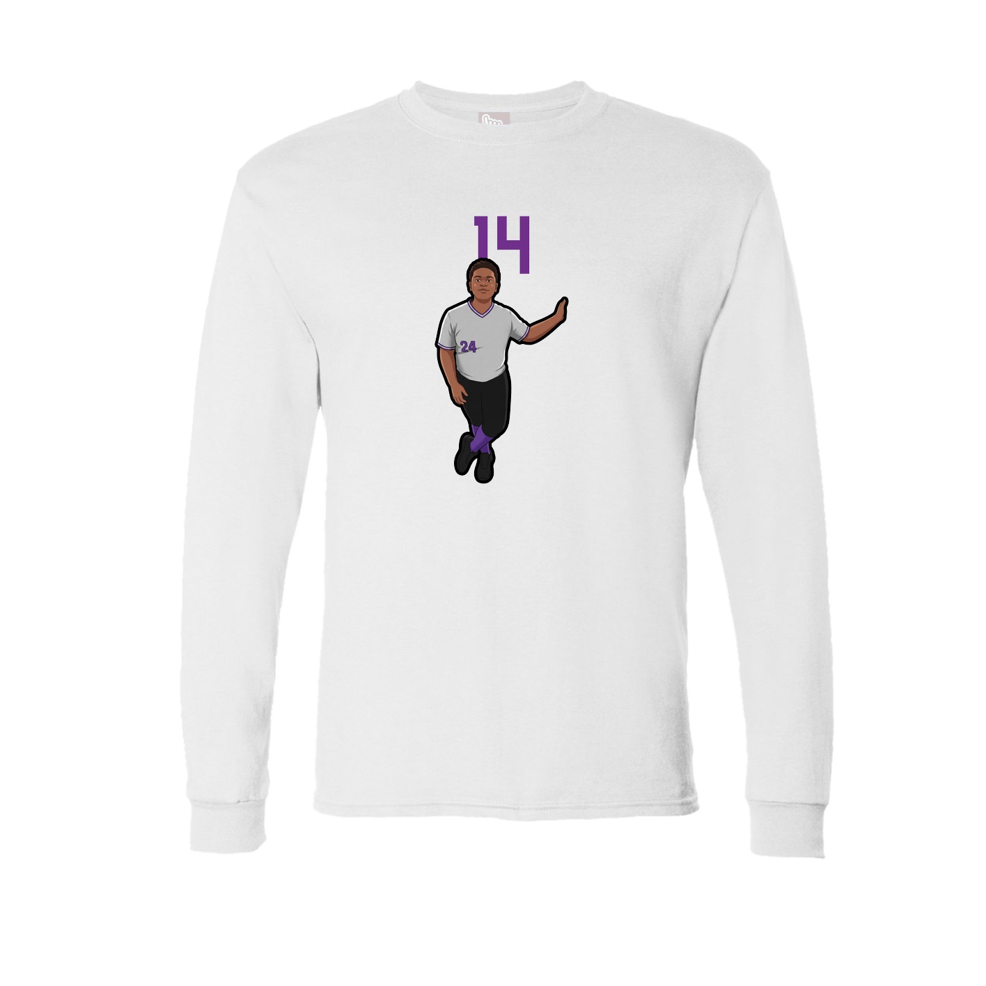 Long Sleeve Tee — Number Top in White