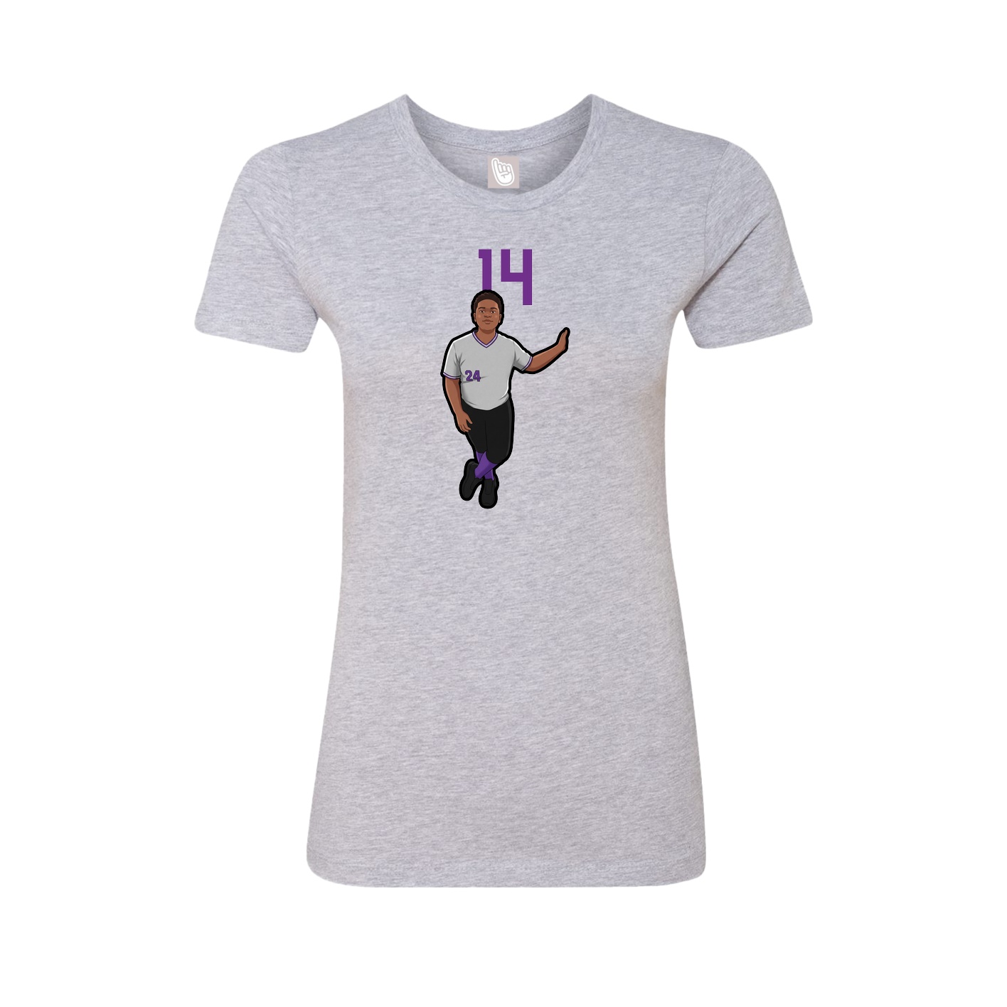 Fitted Women's Tee — Number Top in Grey