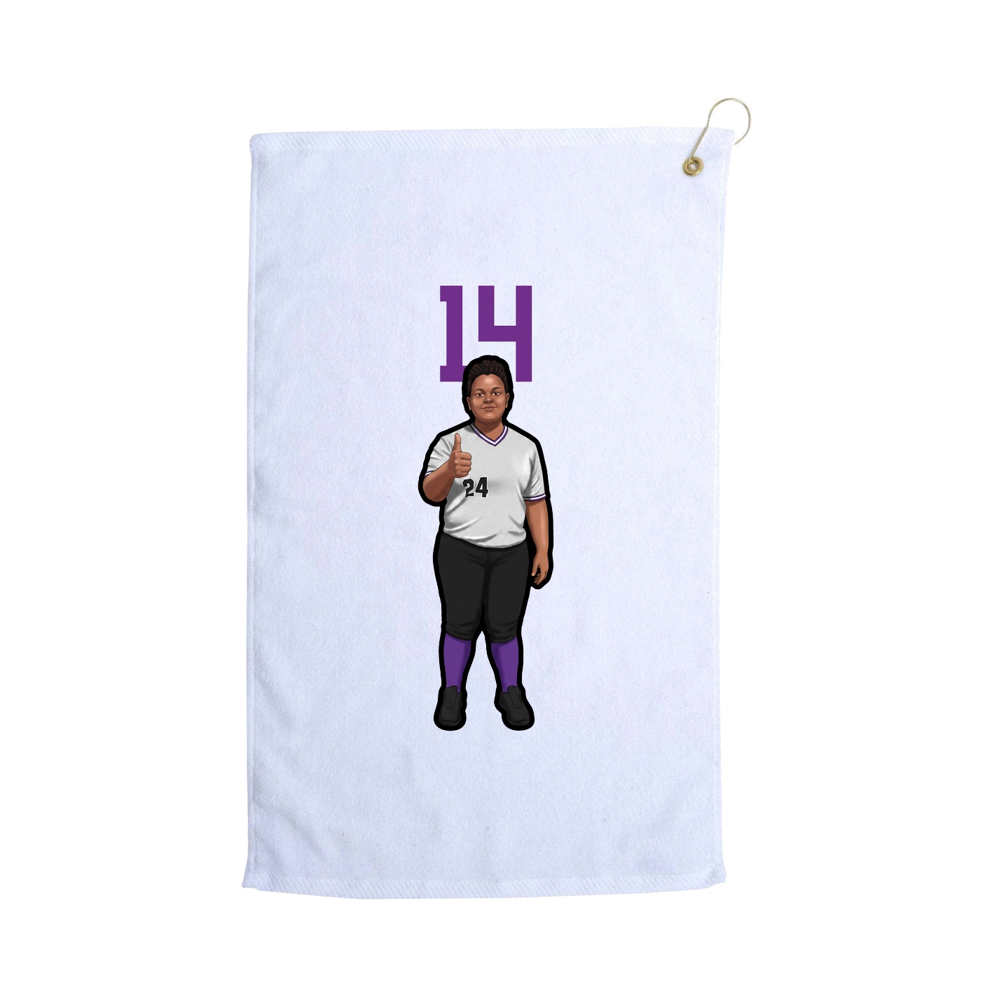 Golf Towel — Number Top in White