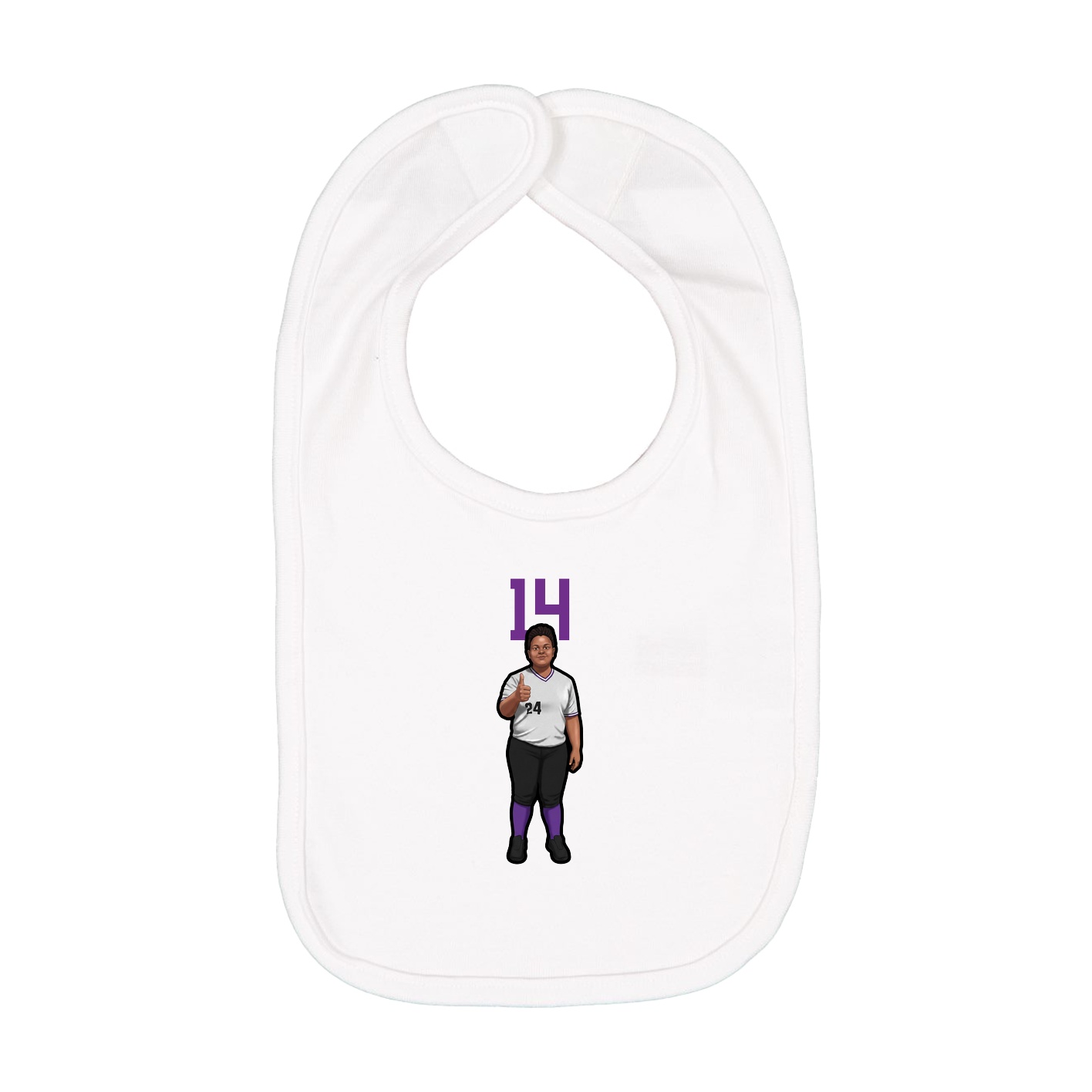Infant Bib — Number Top in White