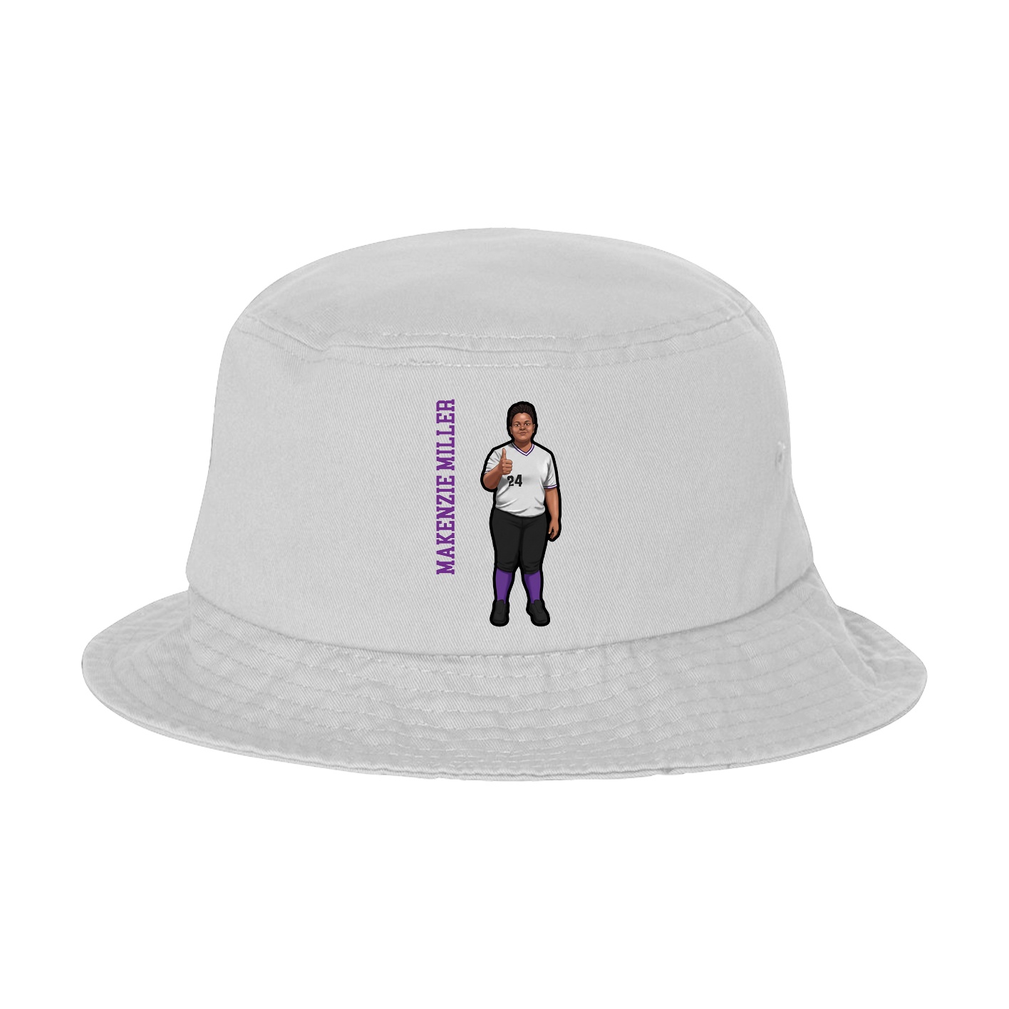 Bucket Cap — Name Vertical in White