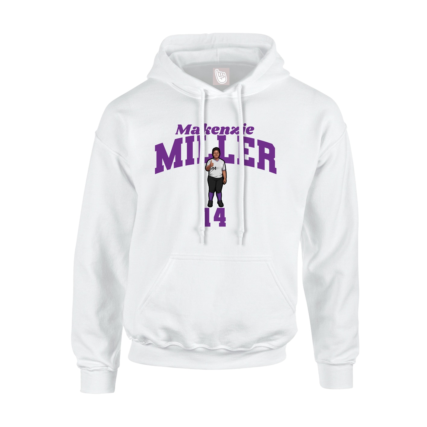 Youth Hoodie — Signature Arch in White