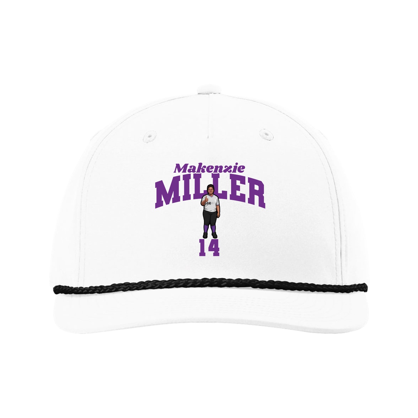 Five-Panel Classic Rope Cap — Signature Arch in White