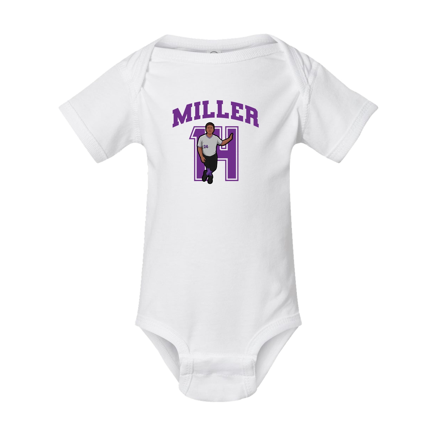 Baby Onesie — Number in White
