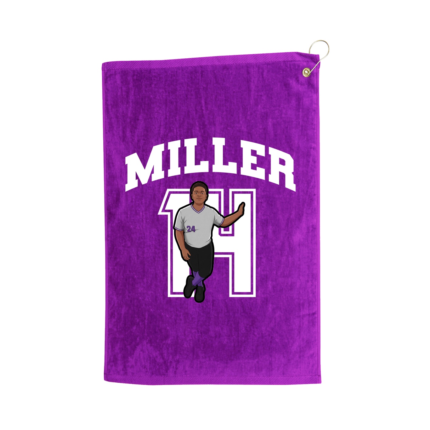 Golf Towel — Number in Purple