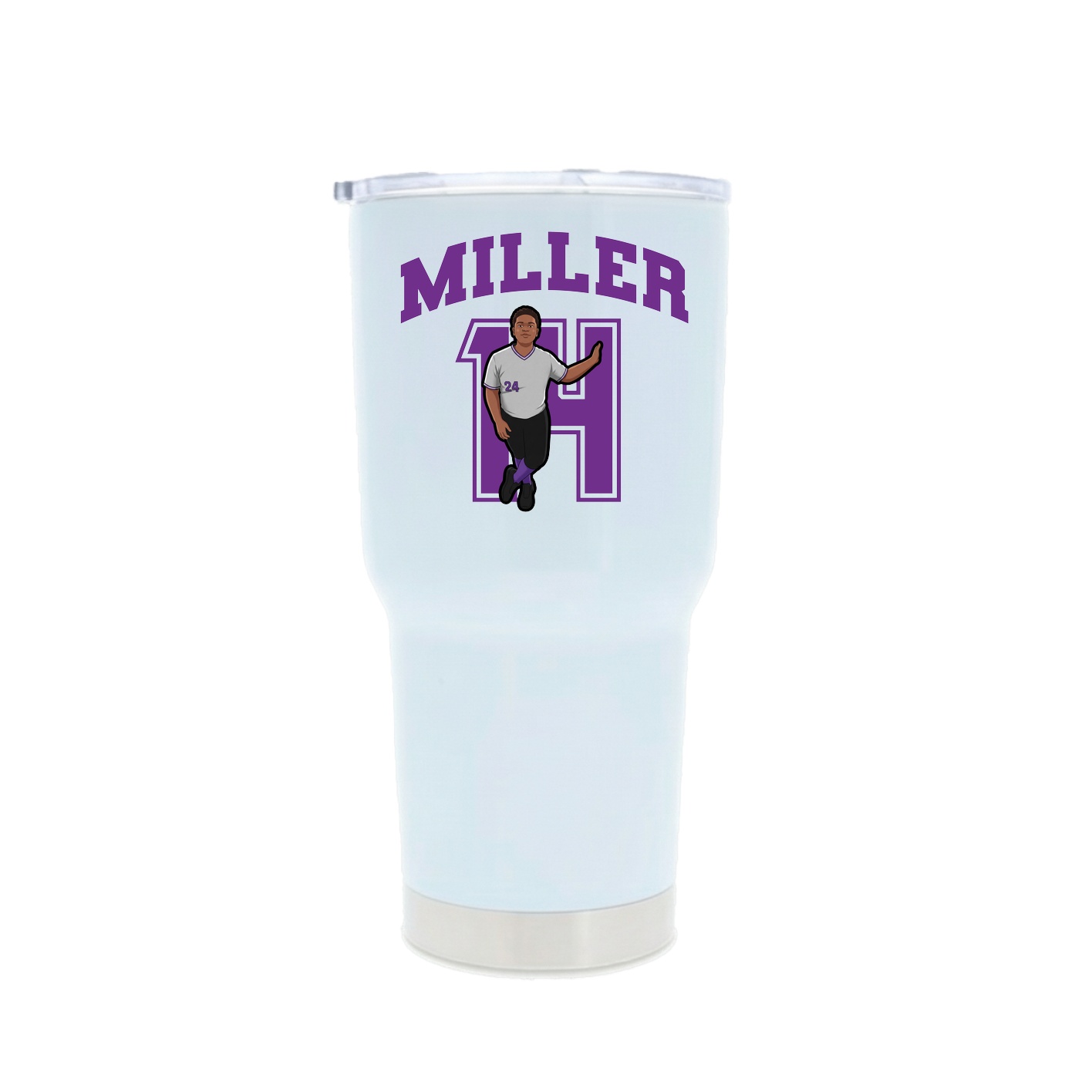 30oz Stainless Steel Tumbler — Number in White