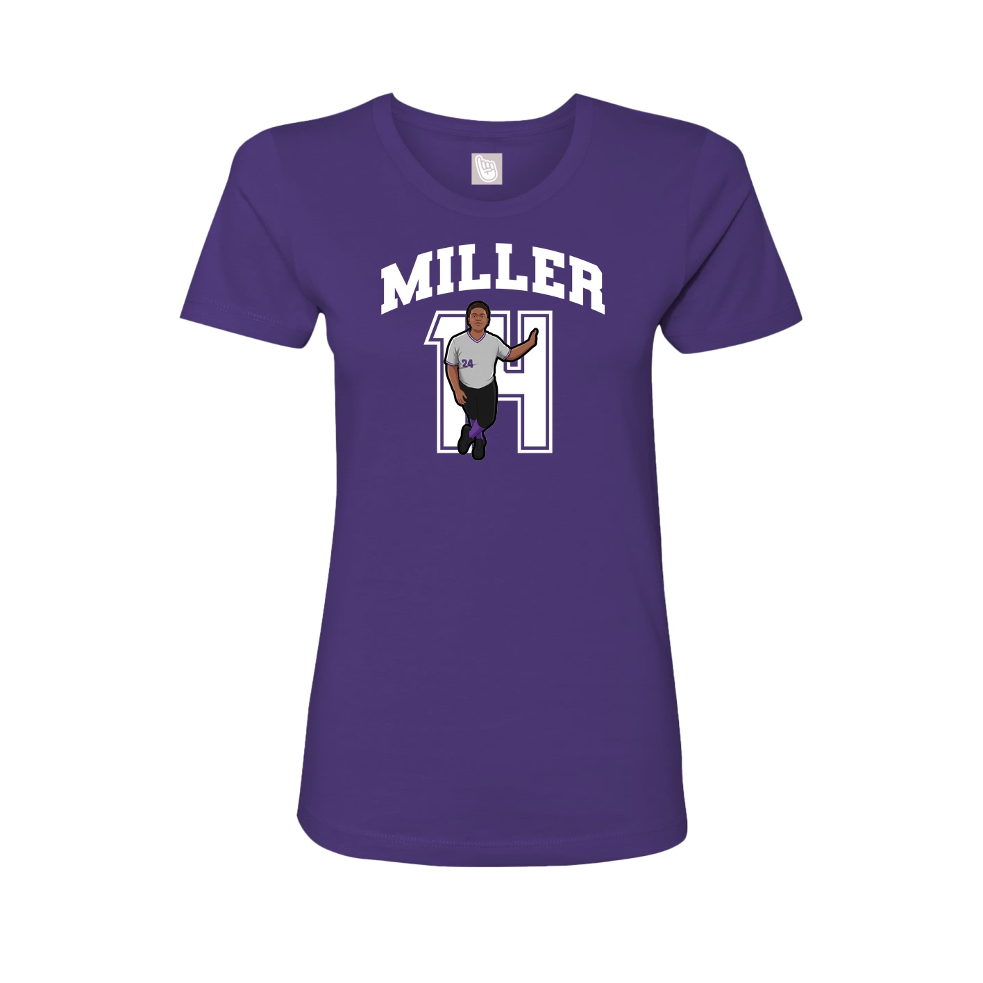 Fitted Women's Tee — Number in Purple